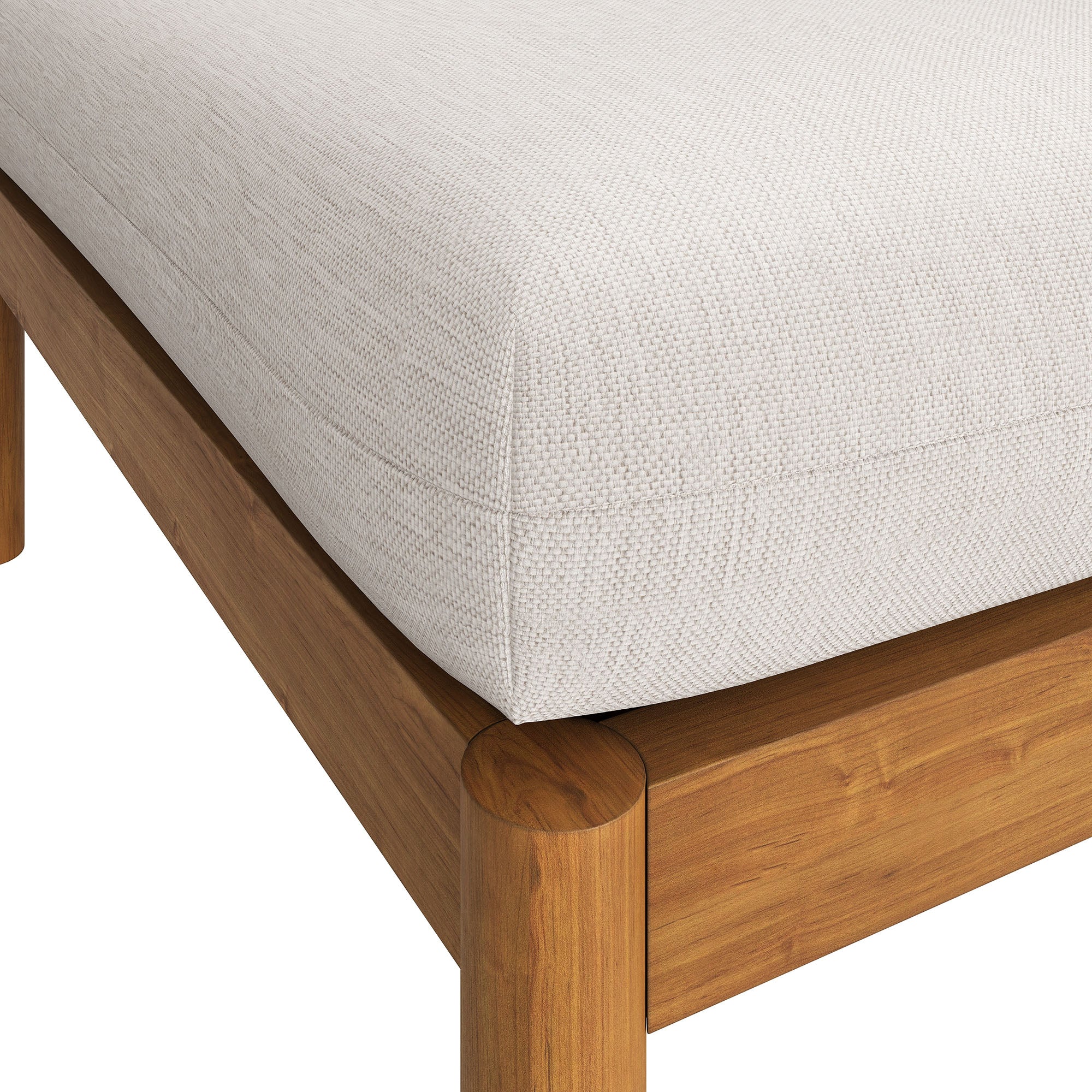 Modway Eleni Square Outdoor Patio Teak Wood Ottoman EEI-7656