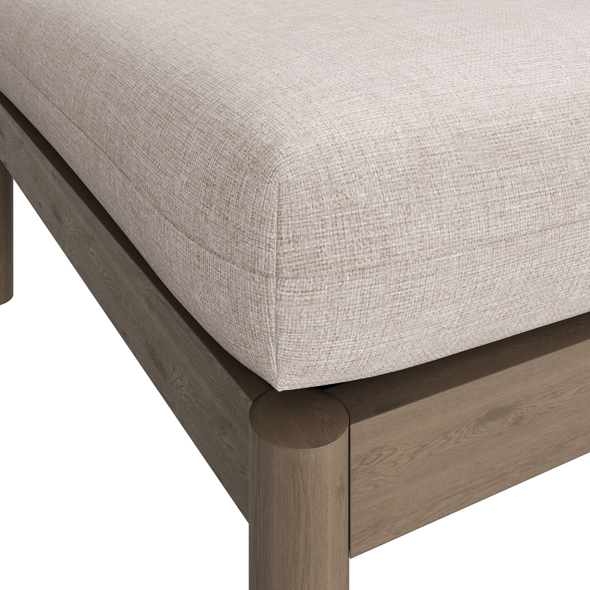 Modway Eleni Square Outdoor Patio Teak Wood Ottoman EEI-7656