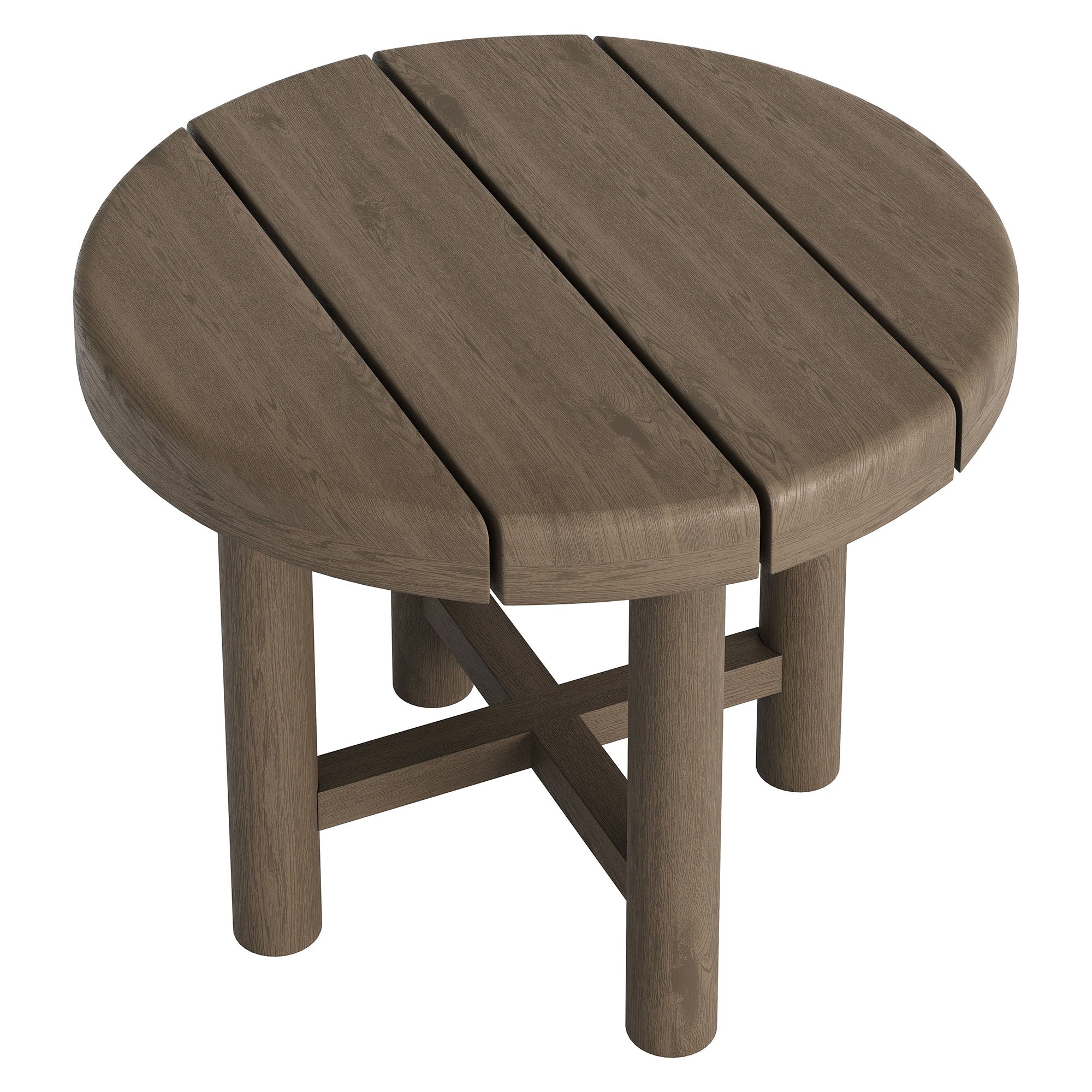Modway Eleni 20-Inch Round Outdoor Patio Teak Wood Side Table EEI-7657