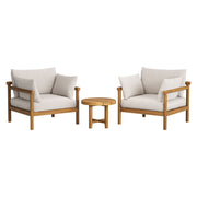 Modway Eleni 3-Piece Outdoor Patio Teak Wood Furniture Set EEI-7659