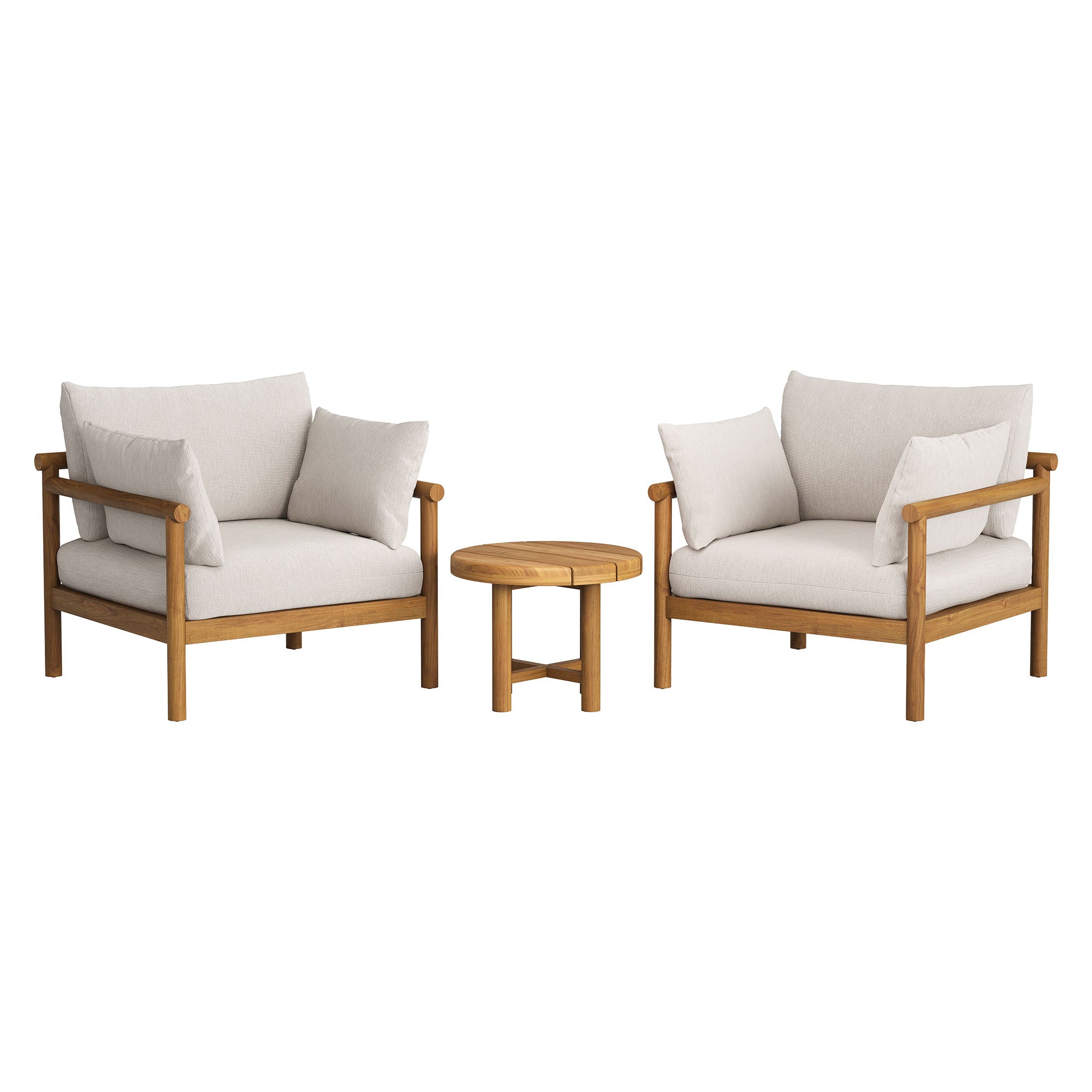Modway Eleni 3-Piece Outdoor Patio Teak Wood Furniture Set EEI-7659