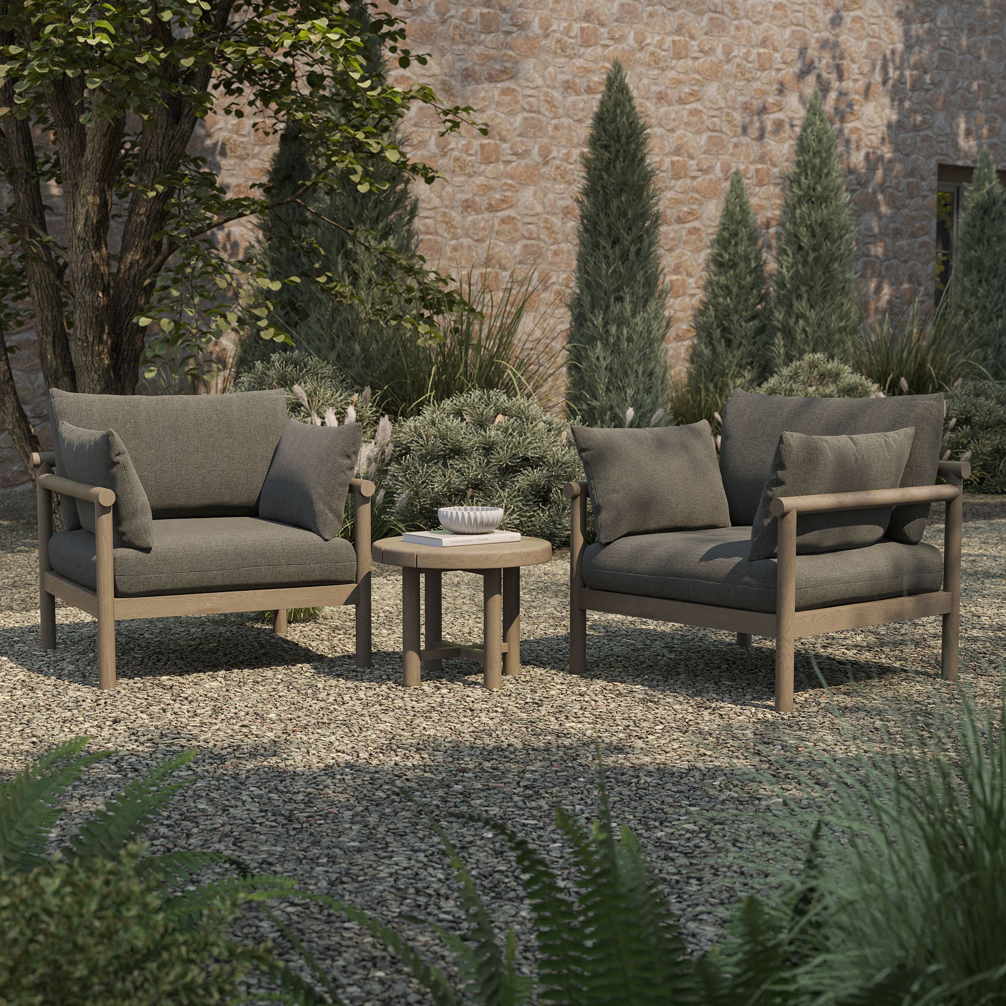 Modway Eleni 3-Piece Outdoor Patio Teak Wood Furniture Set EEI-7659