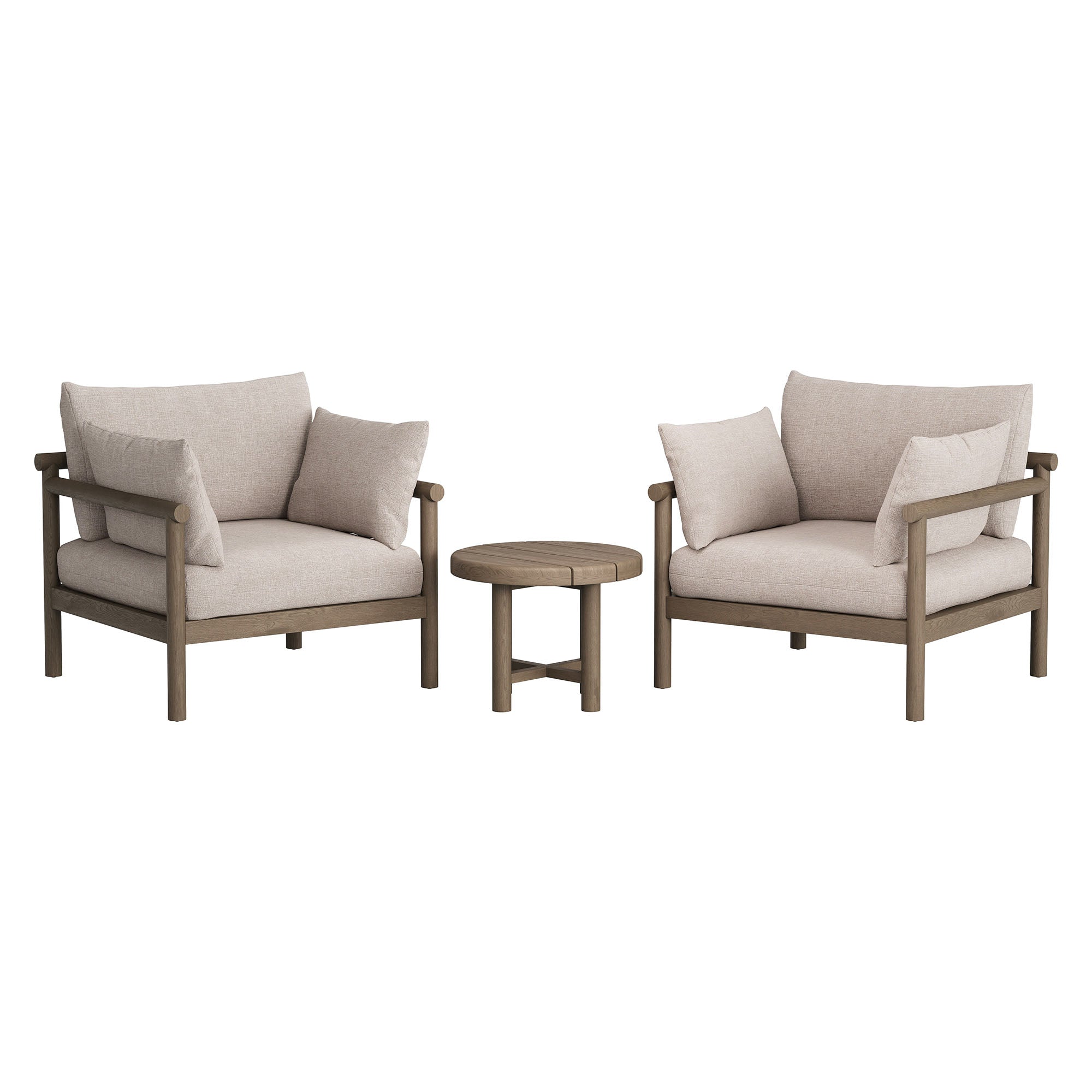 Modway Eleni 3-Piece Outdoor Patio Teak Wood Furniture Set EEI-7659