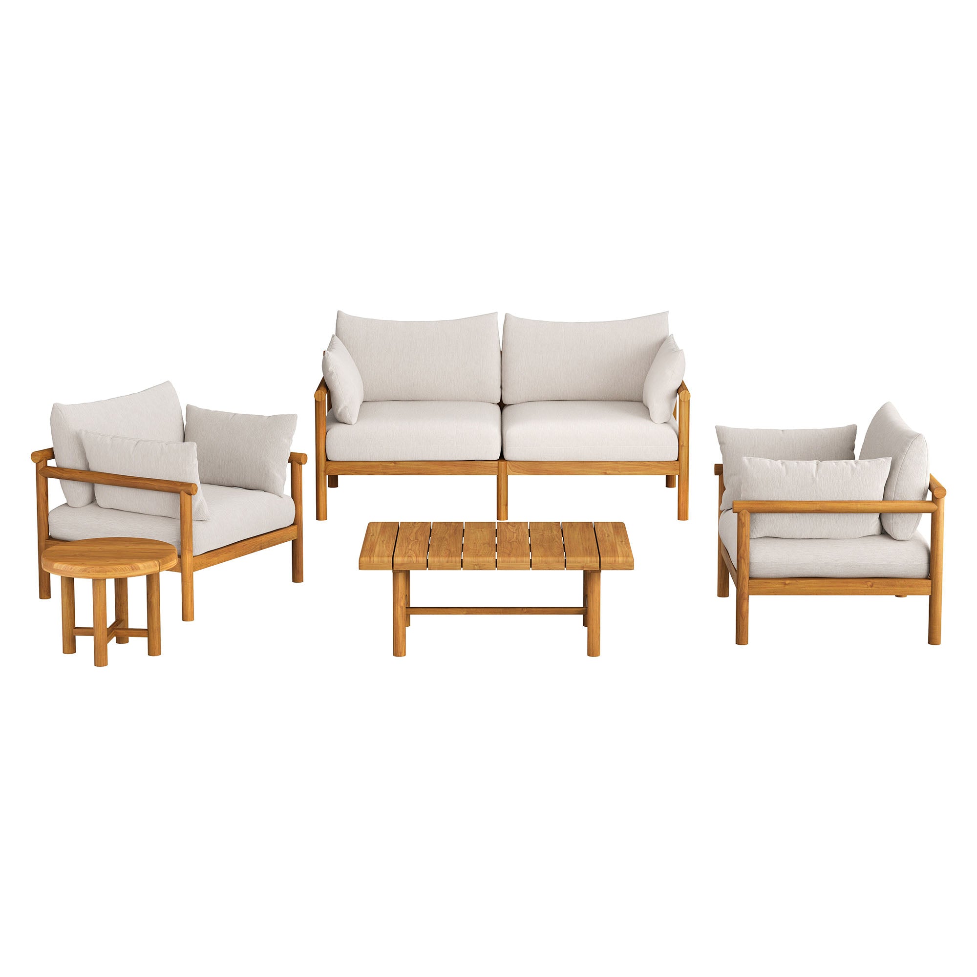 Modway Eleni 5-Piece Outdoor Patio Teak Wood Furniture Set EEI-7660