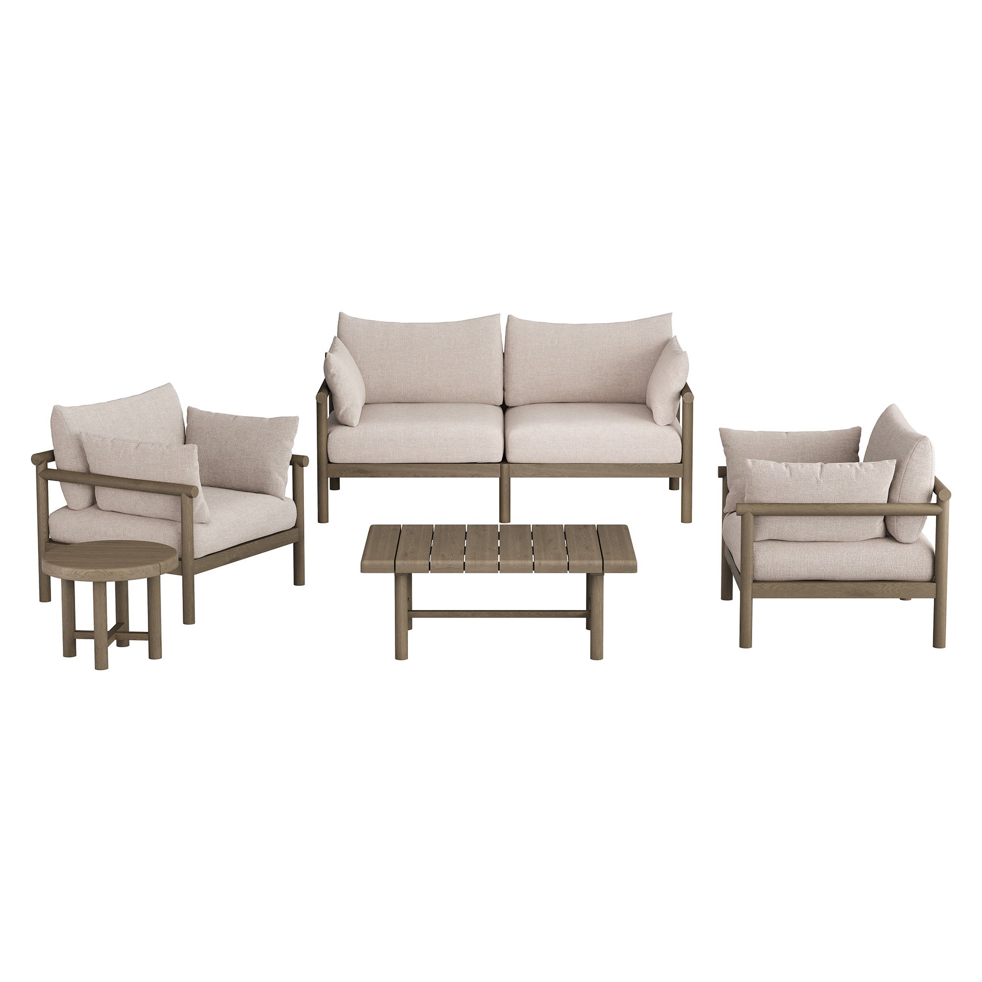 Modway Eleni 5-Piece Outdoor Patio Teak Wood Furniture Set EEI-7660