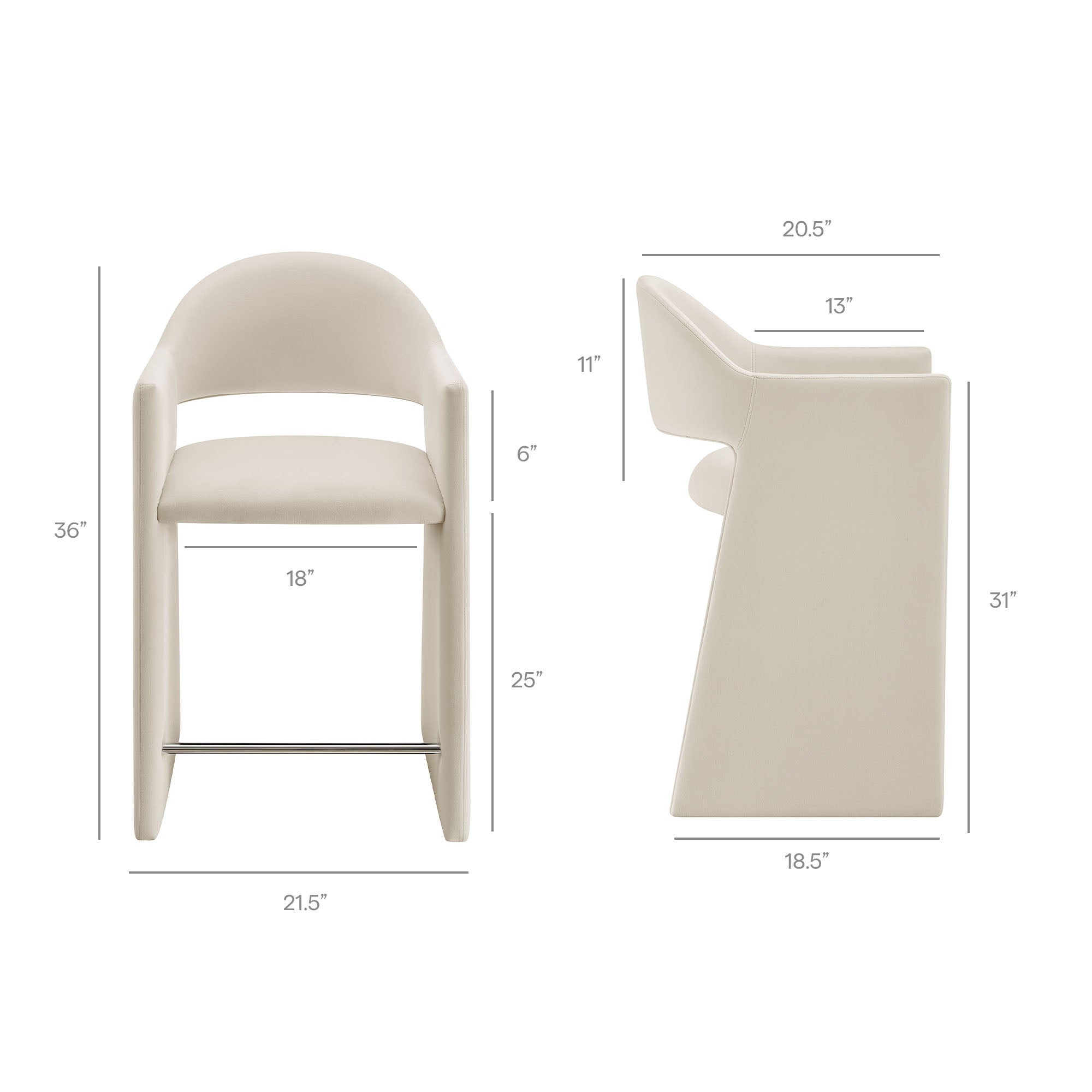 Modway EEI-7663 Talia 37 Inch Performance Velvet Counter Stool