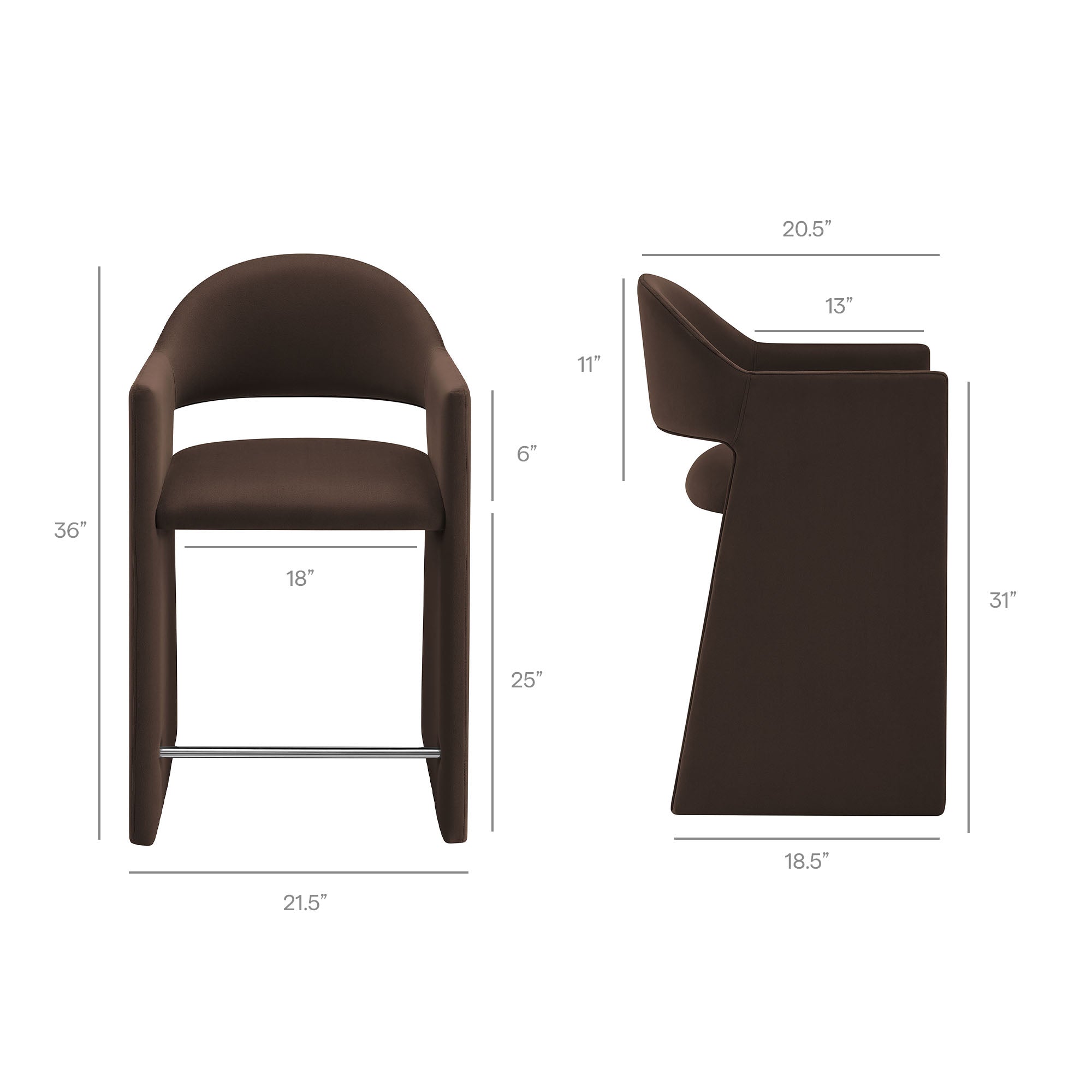 Modway EEI-7663 Talia 37 Inch Performance Velvet Counter Stool
