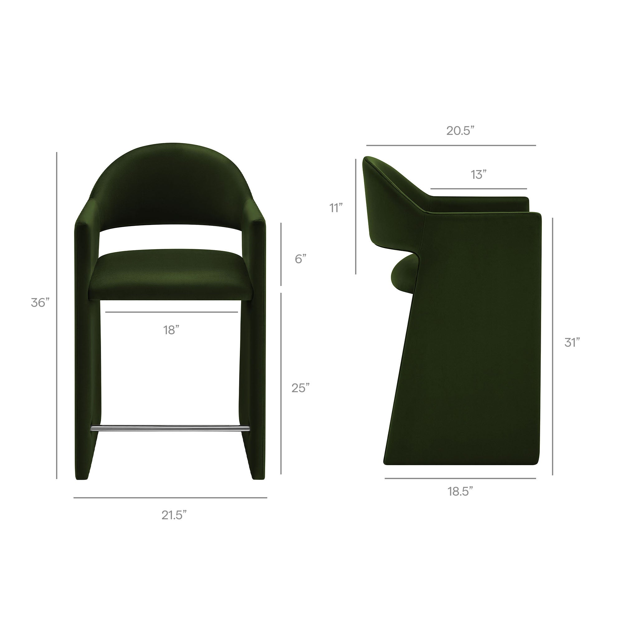 Modway EEI-7663 Talia 37 Inch Performance Velvet Counter Stool
