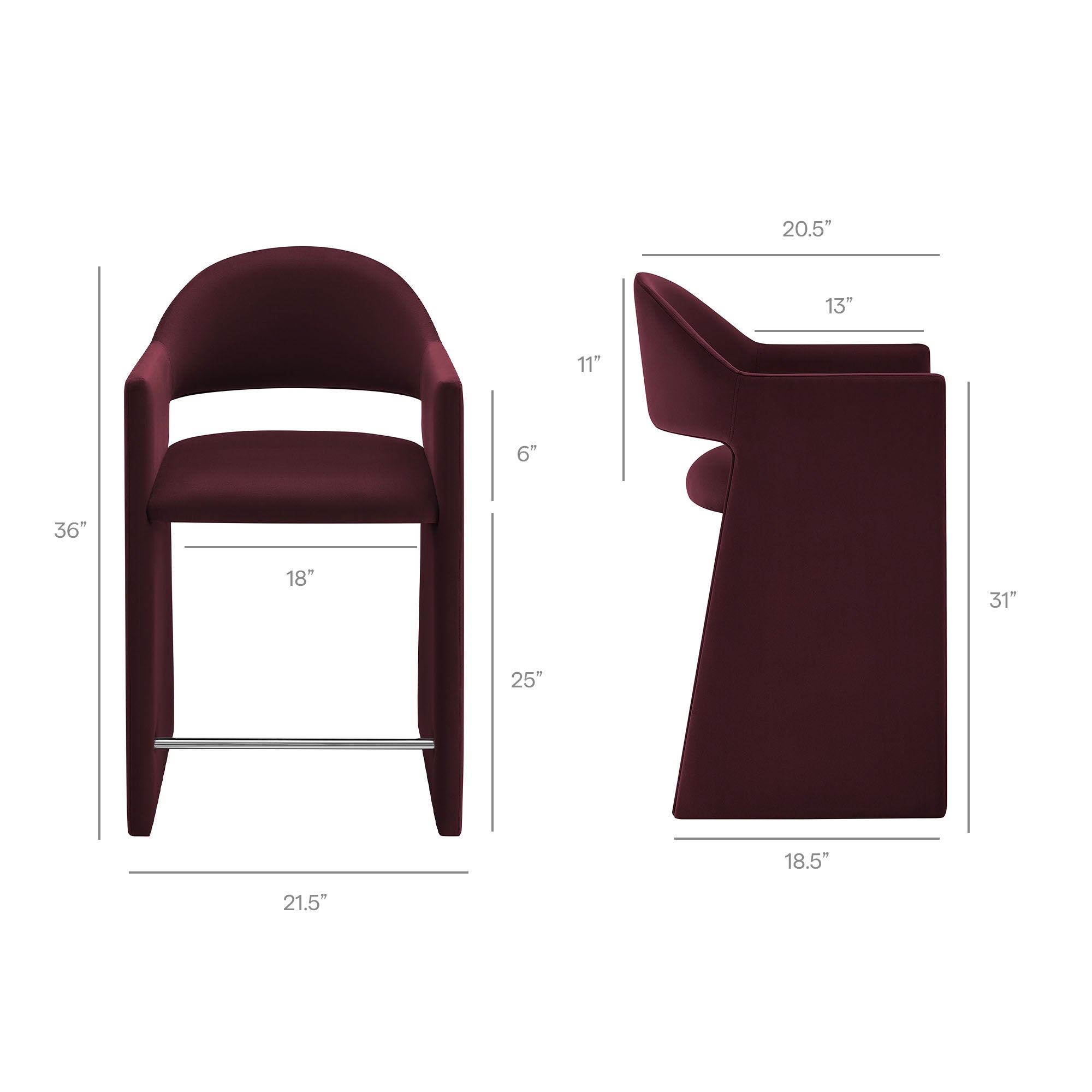 Modway EEI-7663 Talia 37 Inch Performance Velvet Counter Stool