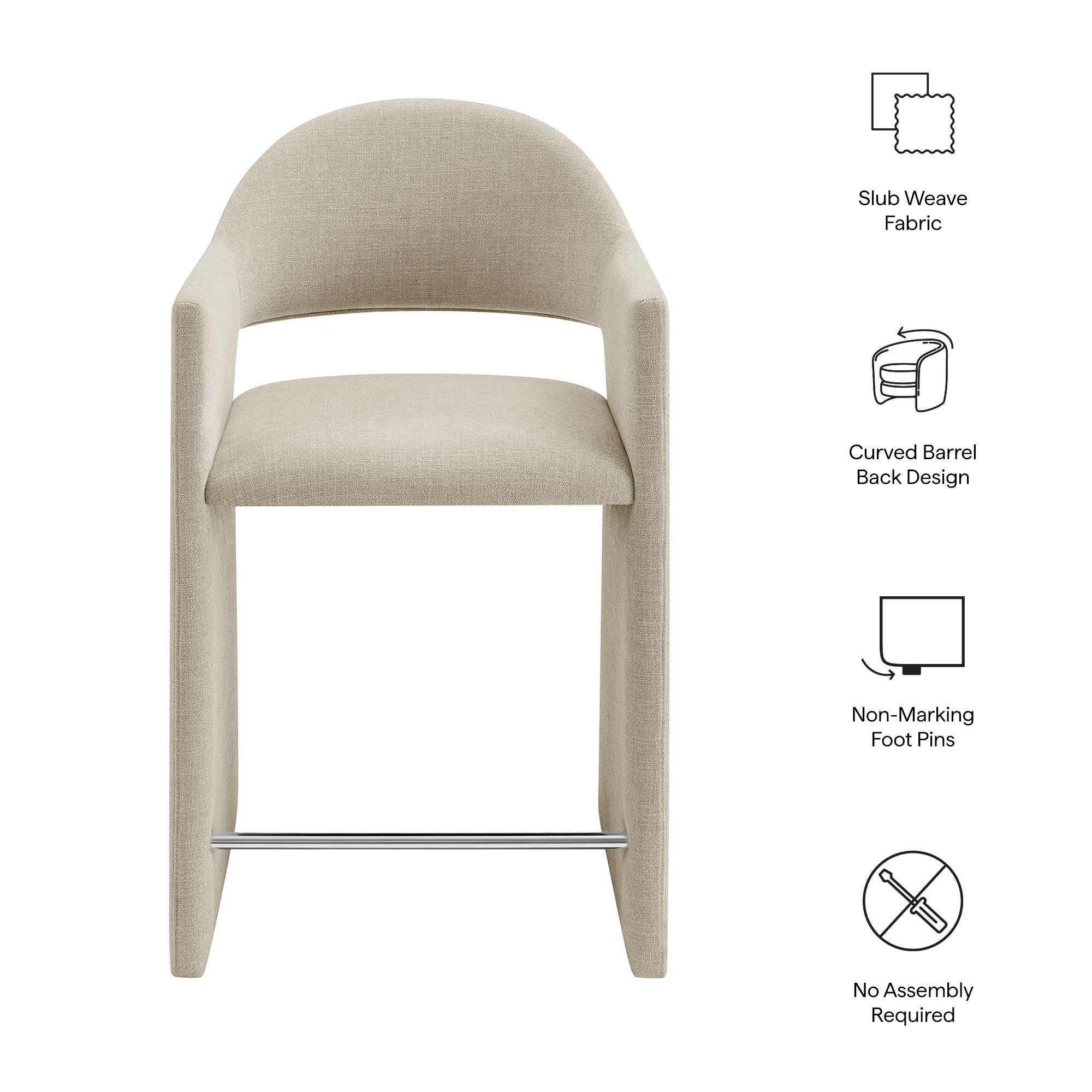 Modway EEI-7664 Talia 37 Inch Upholstered Fabric Counter Stool
