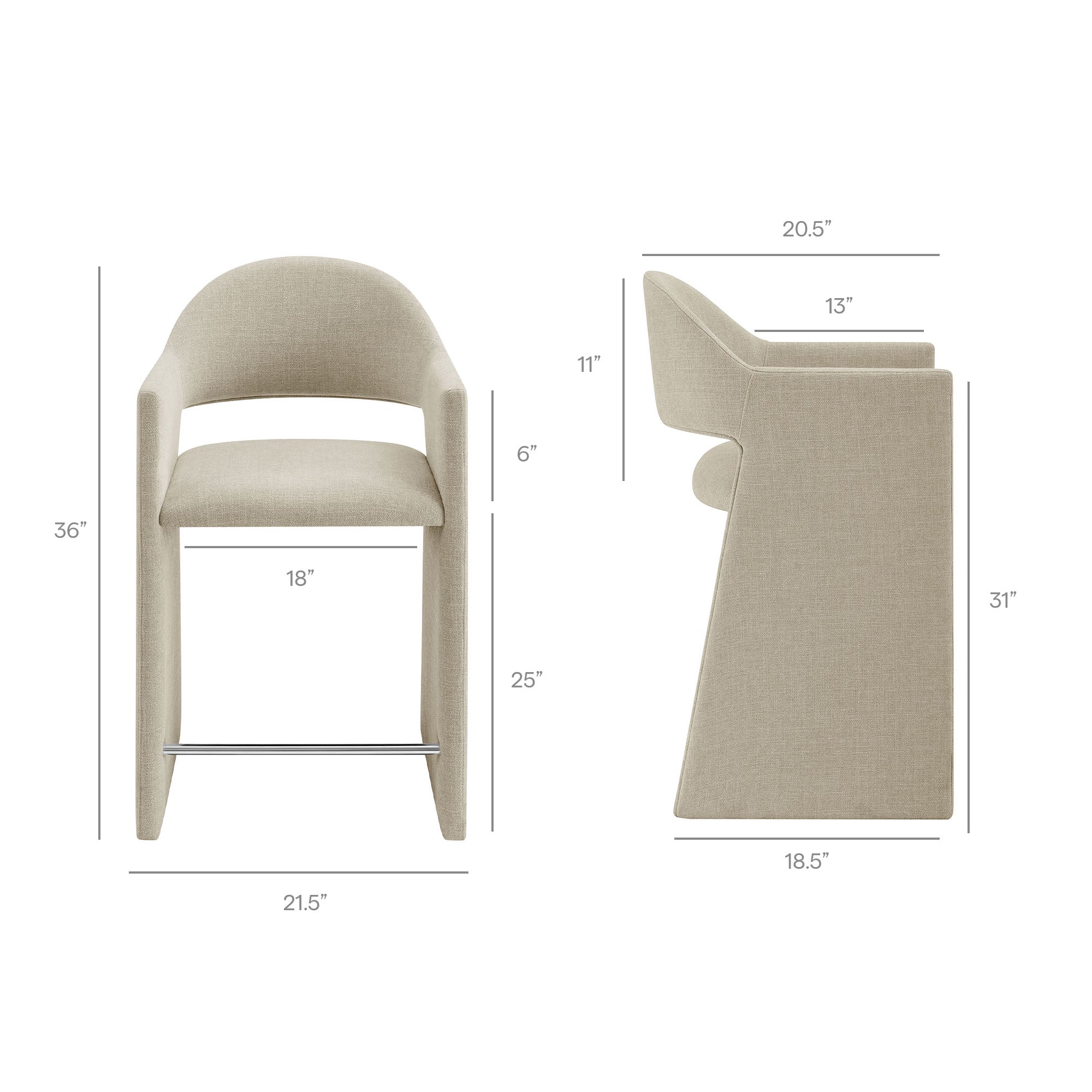Modway EEI-7664 Talia 37 Inch Upholstered Fabric Counter Stool