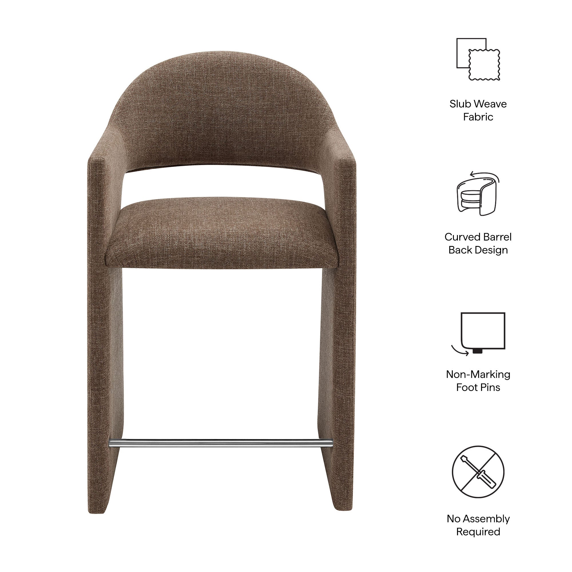 Modway EEI-7664 Talia 37 Inch Upholstered Fabric Counter Stool
