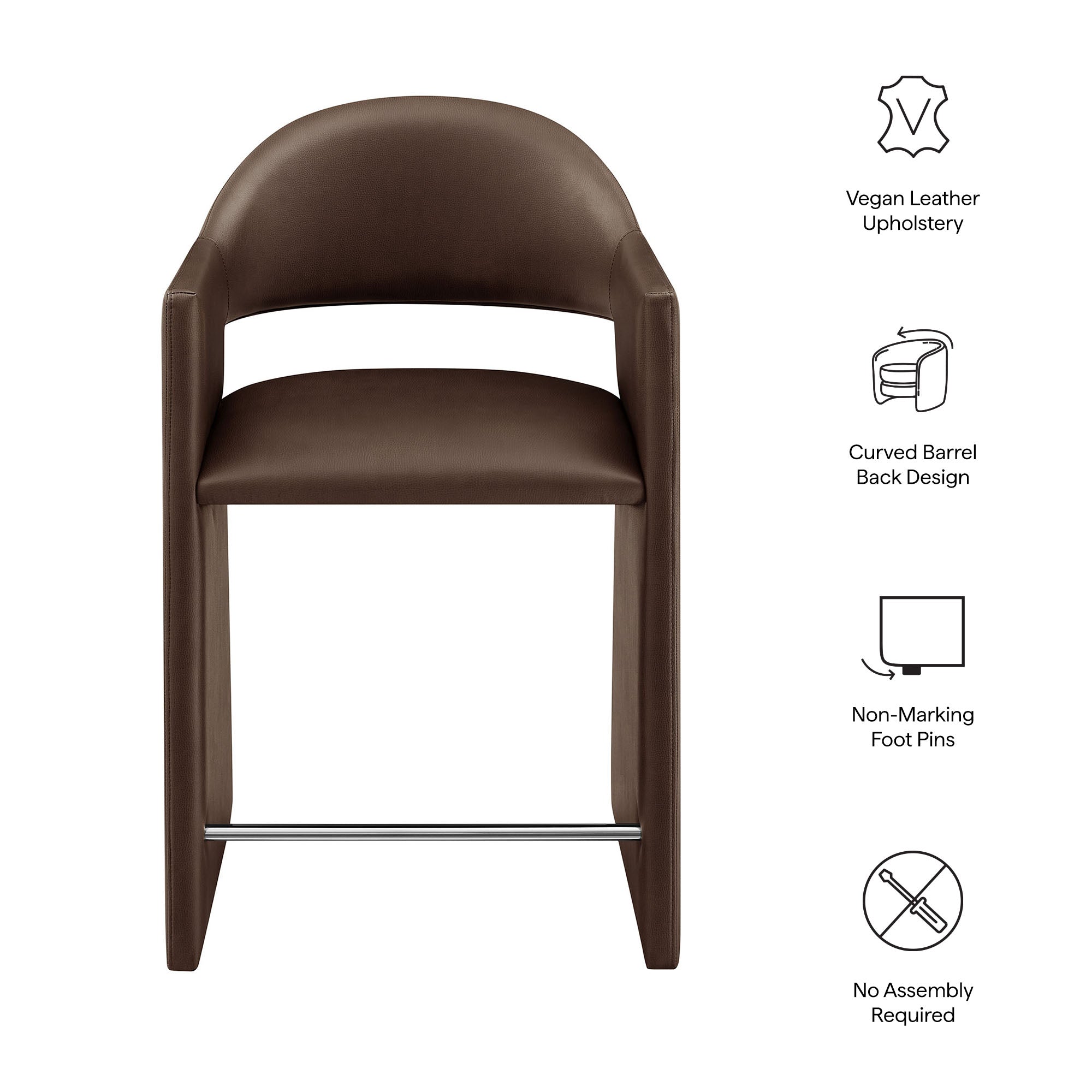 Modway EEI-7665 Talia 37 Inch Vegan Leather Counter Stool