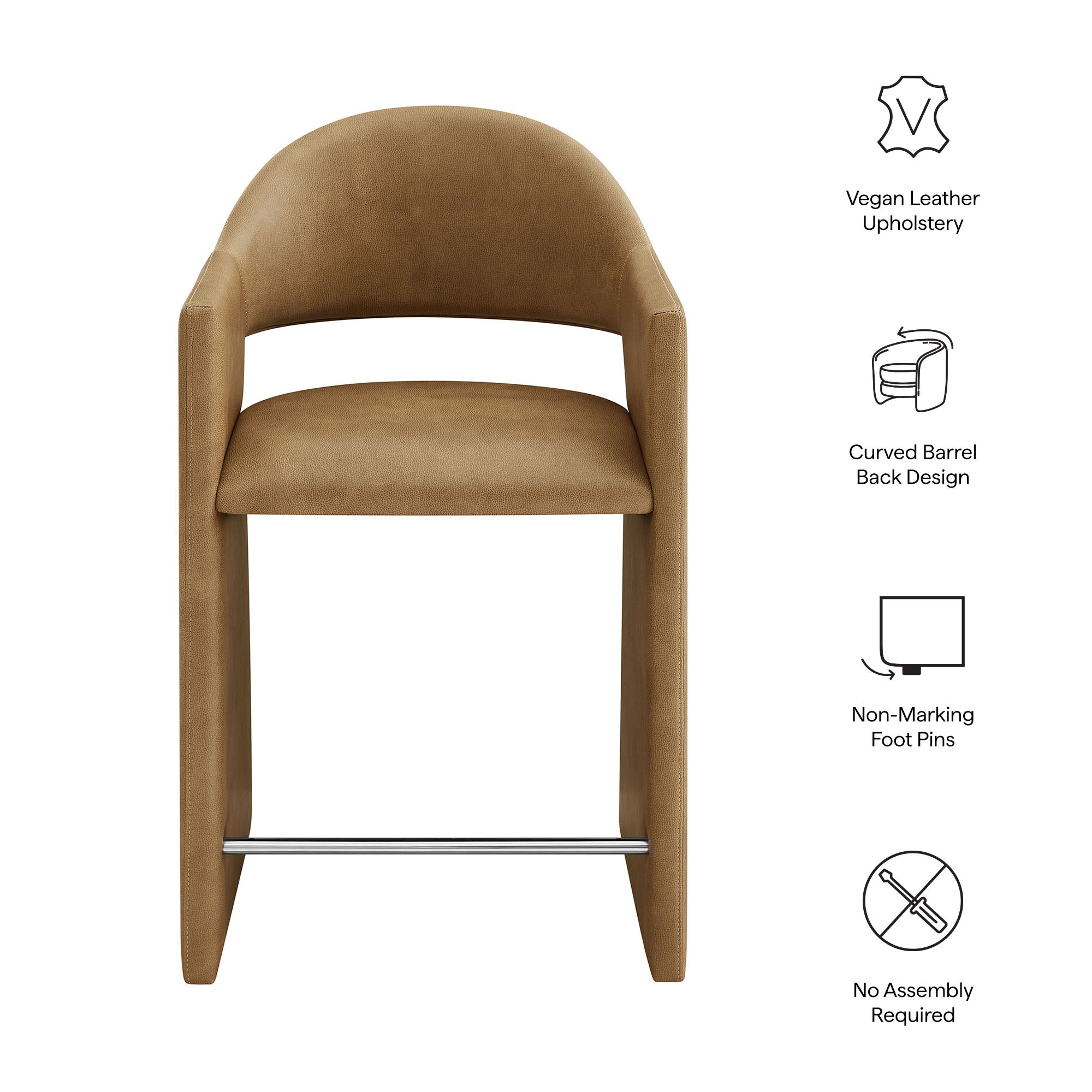Modway EEI-7665 Talia 37 Inch Vegan Leather Counter Stool