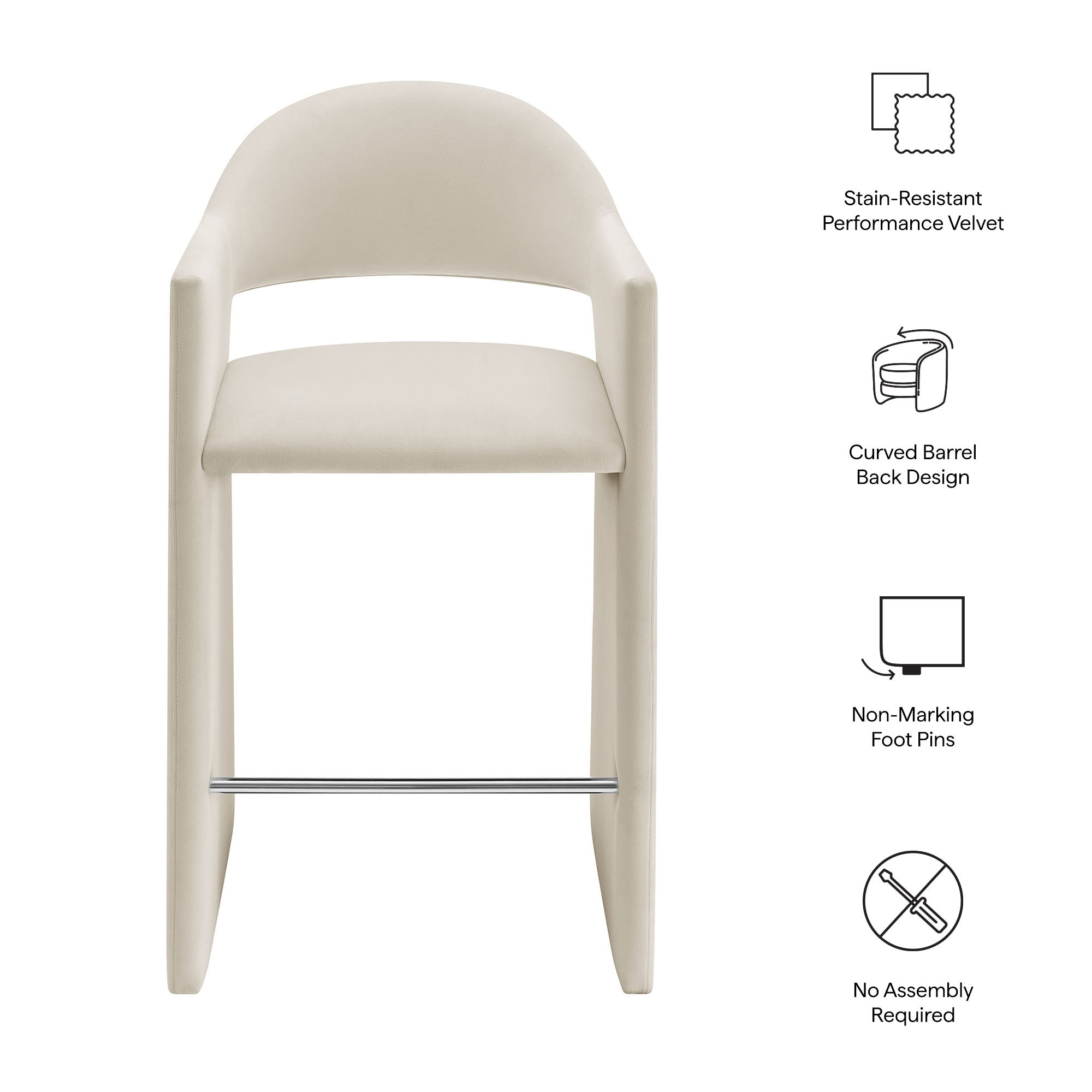 Modway EEI-7665 Talia 37 Inch Vegan Leather Counter Stool