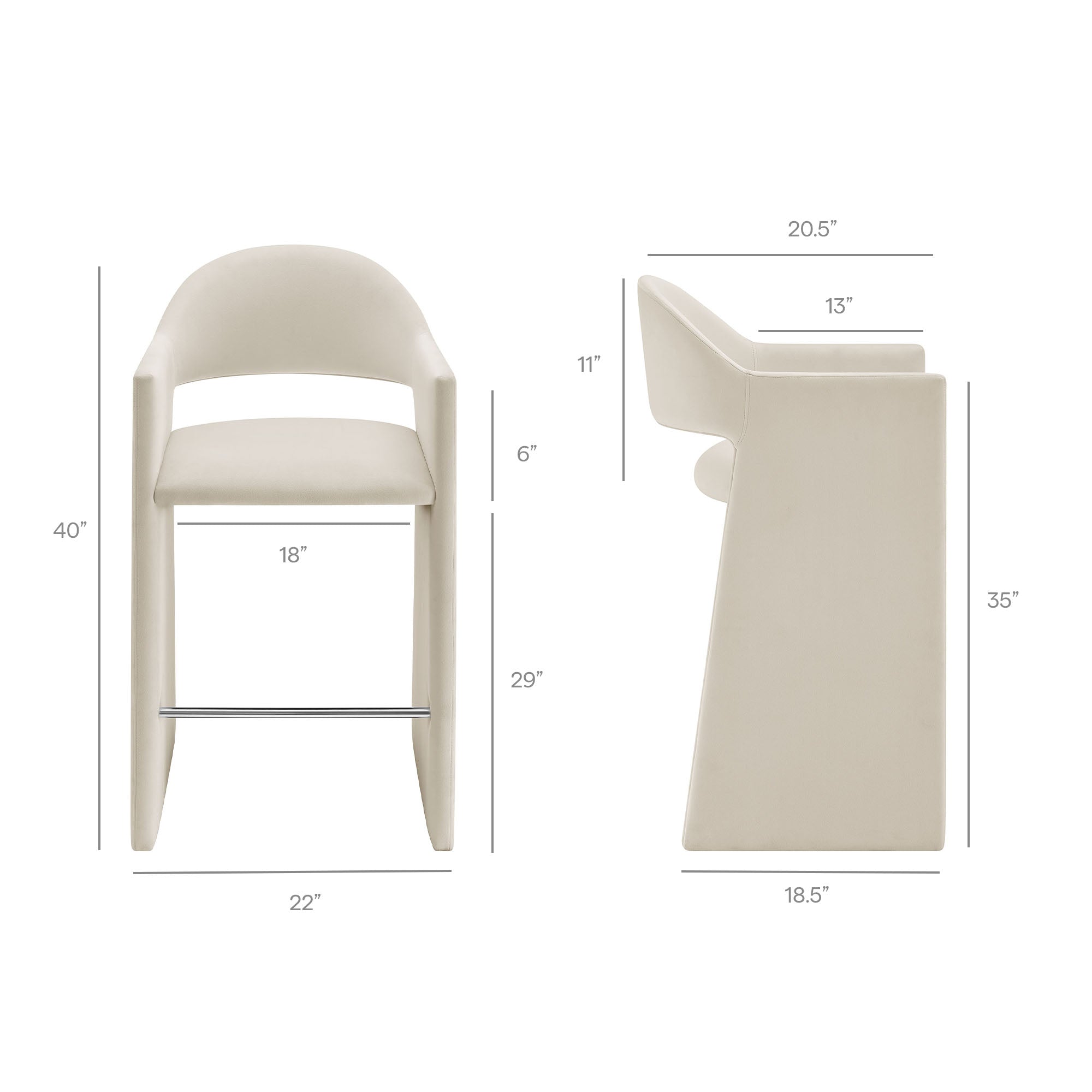Modway EEI-7665 Talia 37 Inch Vegan Leather Counter Stool