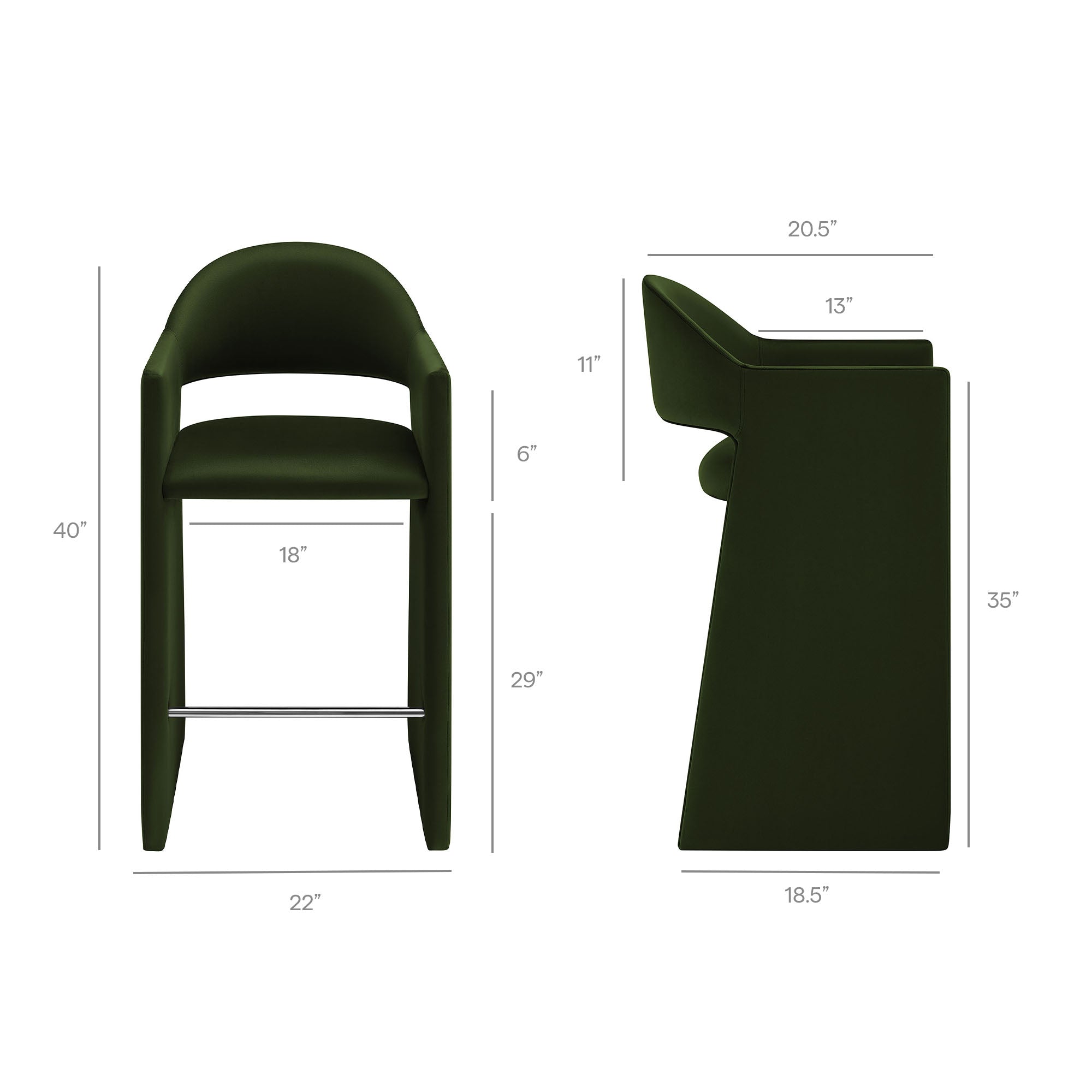 Modway  Talia 41 Inch Performance Velvet Bar Stool
