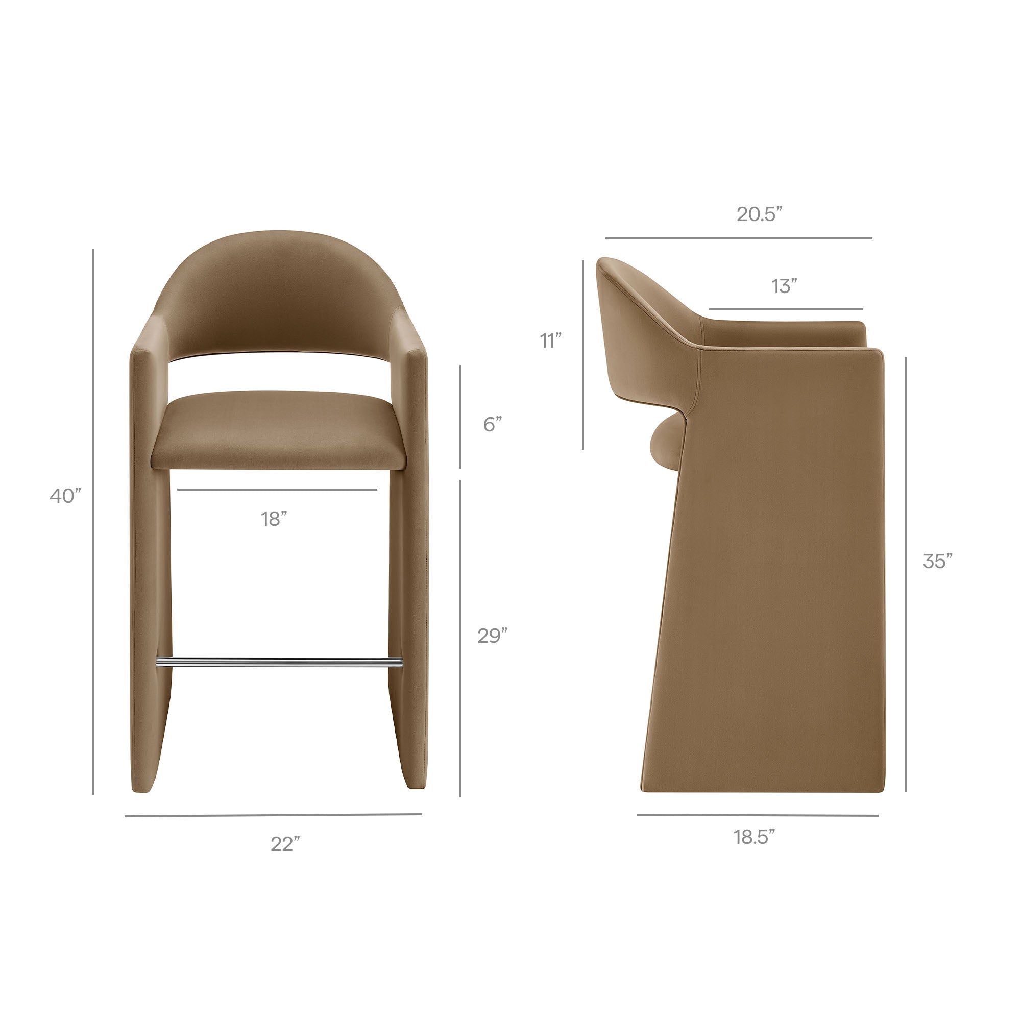 Modway  Talia 41 Inch Performance Velvet Bar Stool
