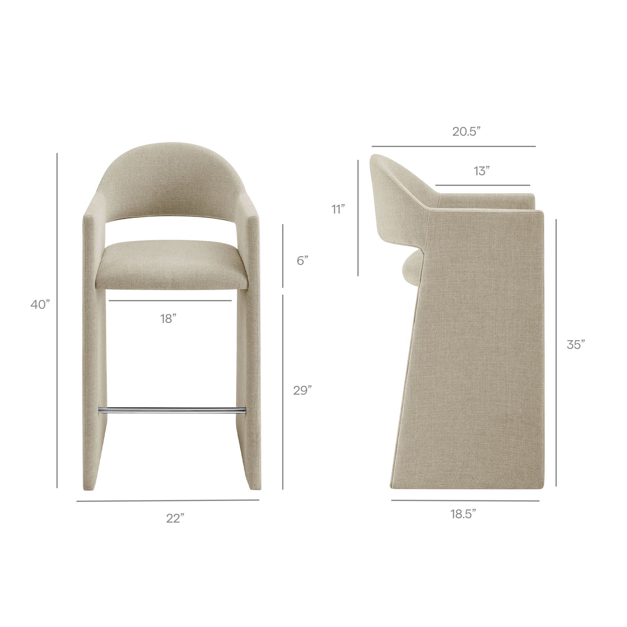 Modway EEI-7667 Talia 41 Inch 41 Inch Upholstered Fabric Bar Stool
