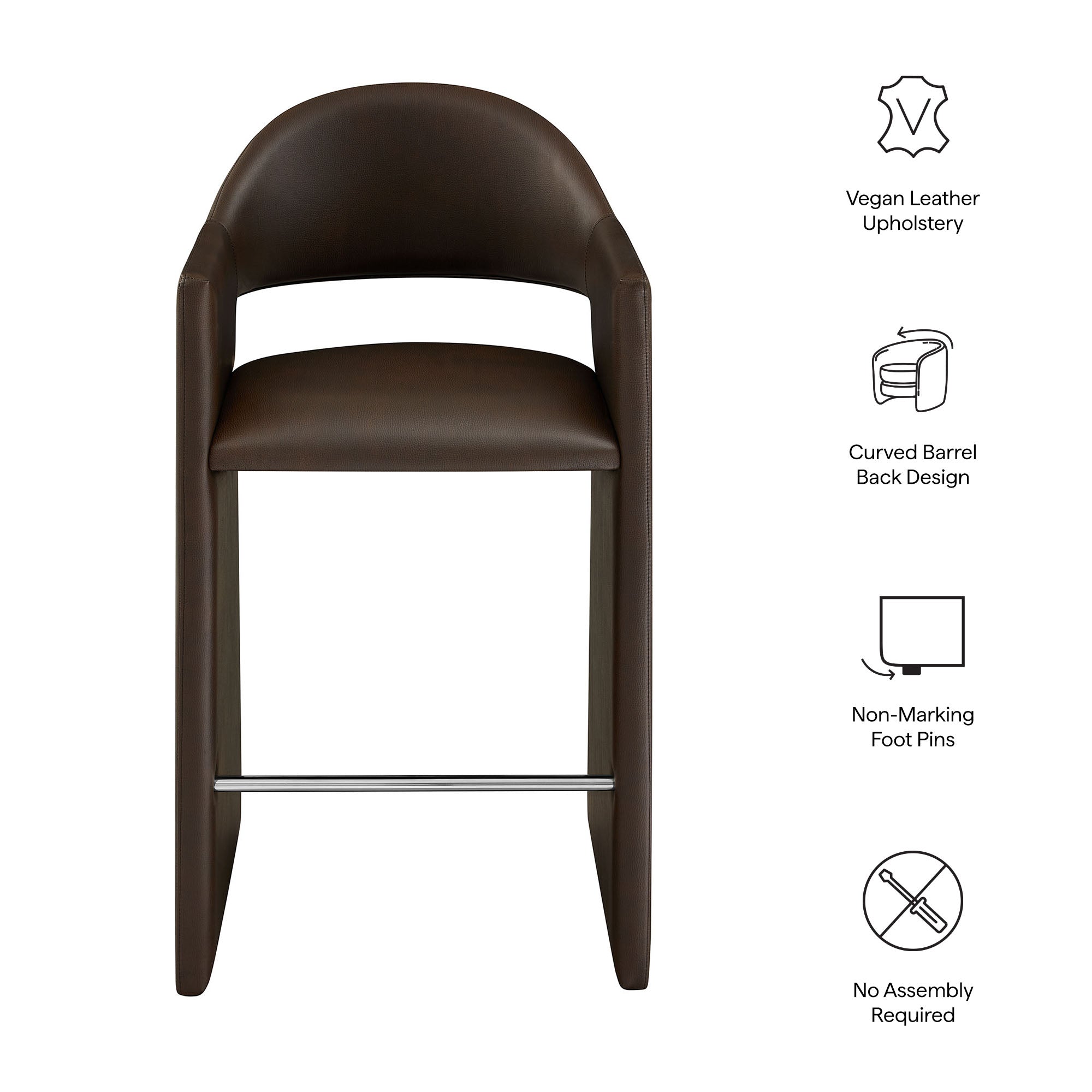 Modway EEI-7668 Talia 41 Inch Vegan Leather Bar Stool