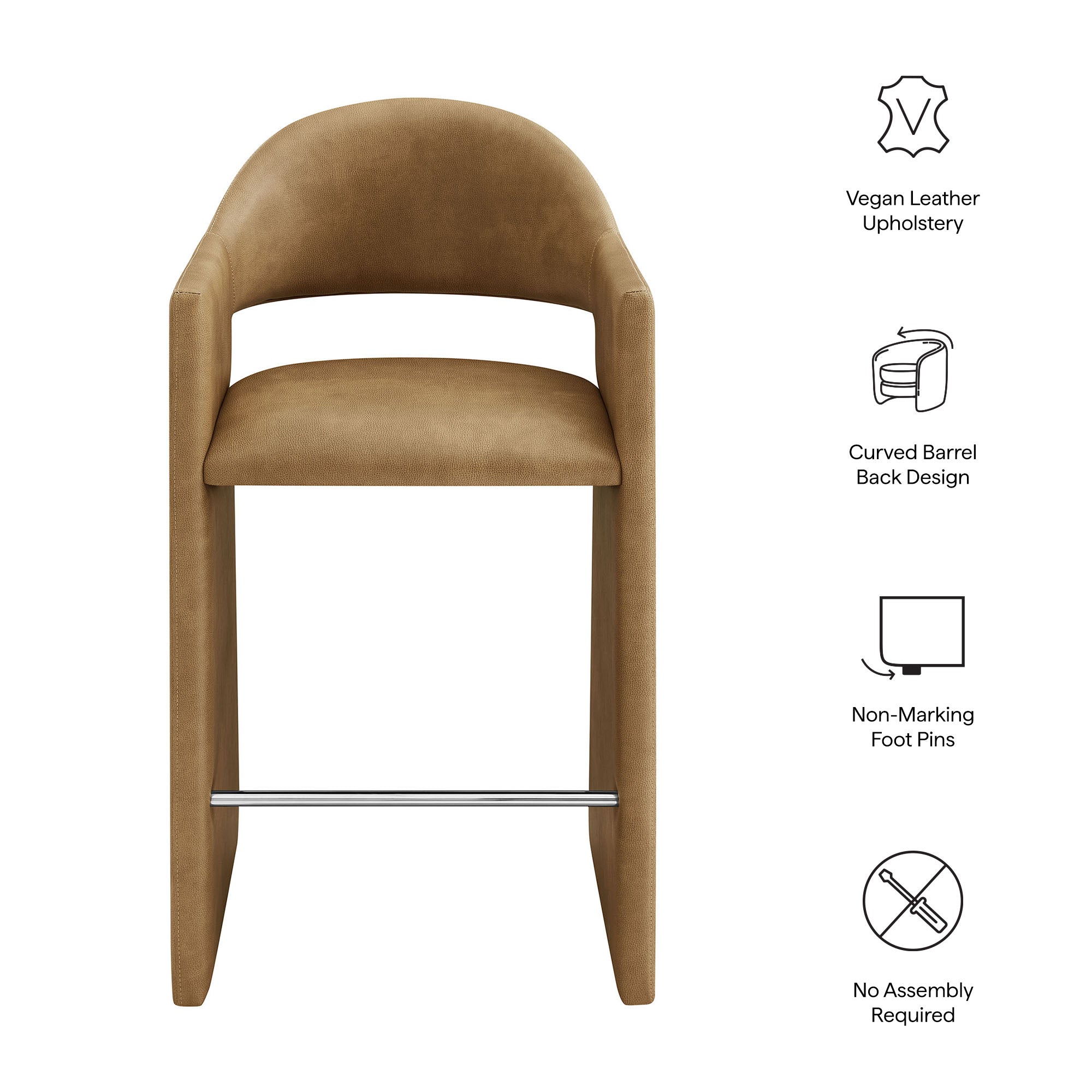 Modway EEI-7668 Talia 41 Inch Vegan Leather Bar Stool