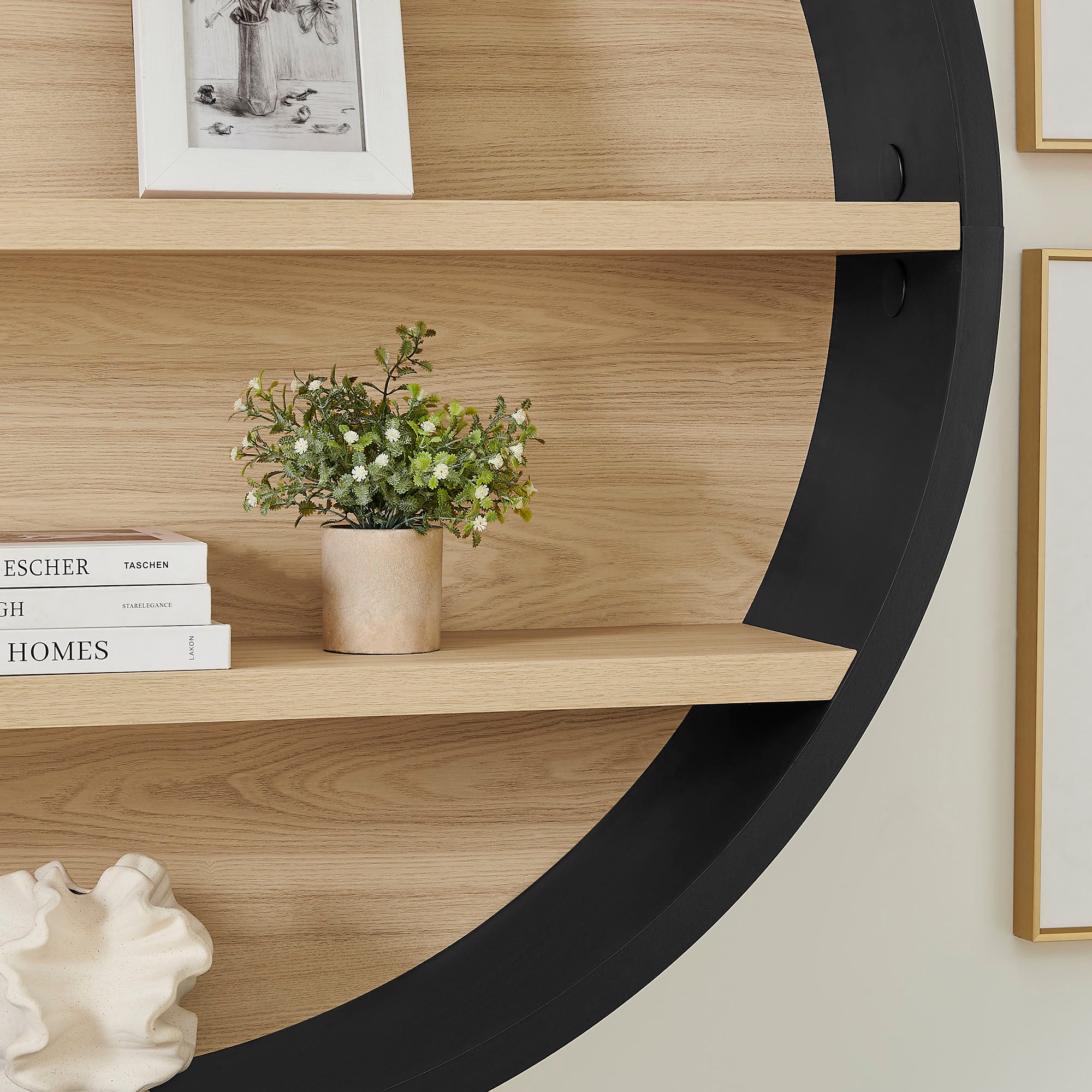 Modway EEI-7672 Romy 47" Round Wall Book Shelf