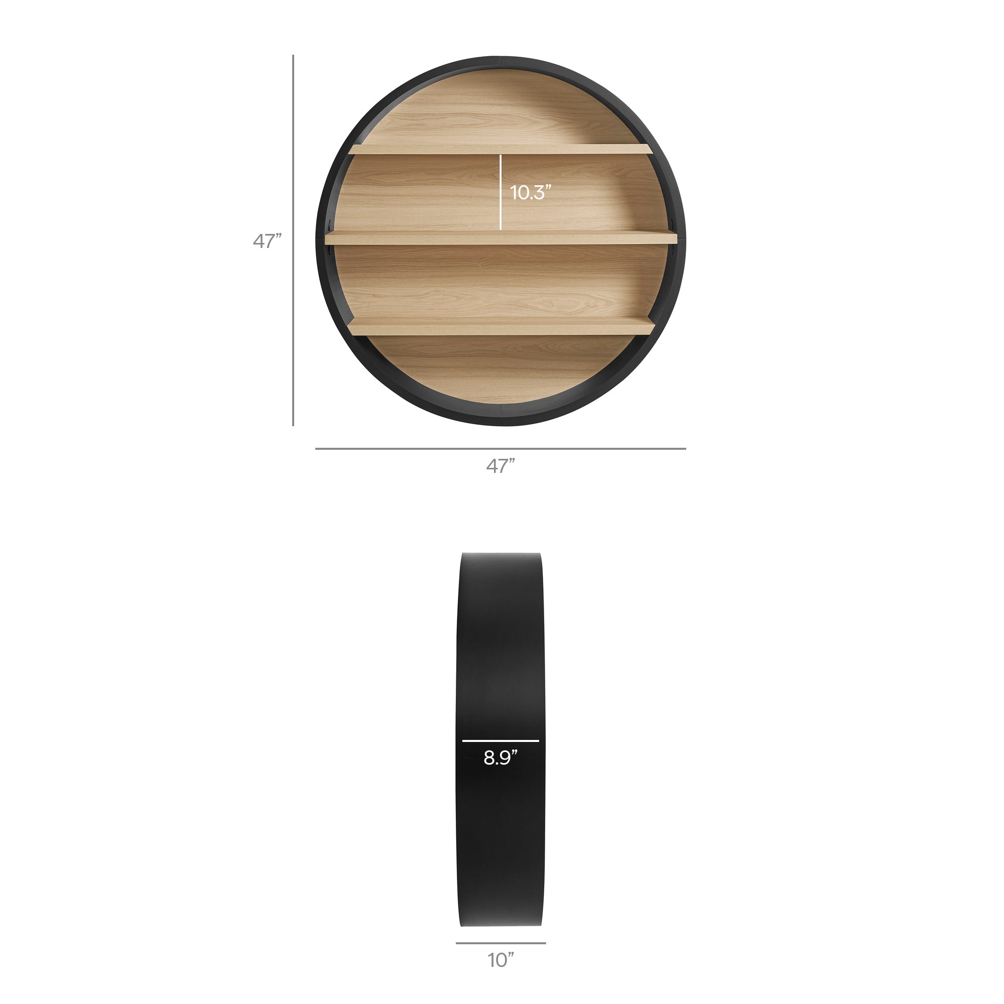 Modway EEI-7672 Romy 47" Round Wall Book Shelf