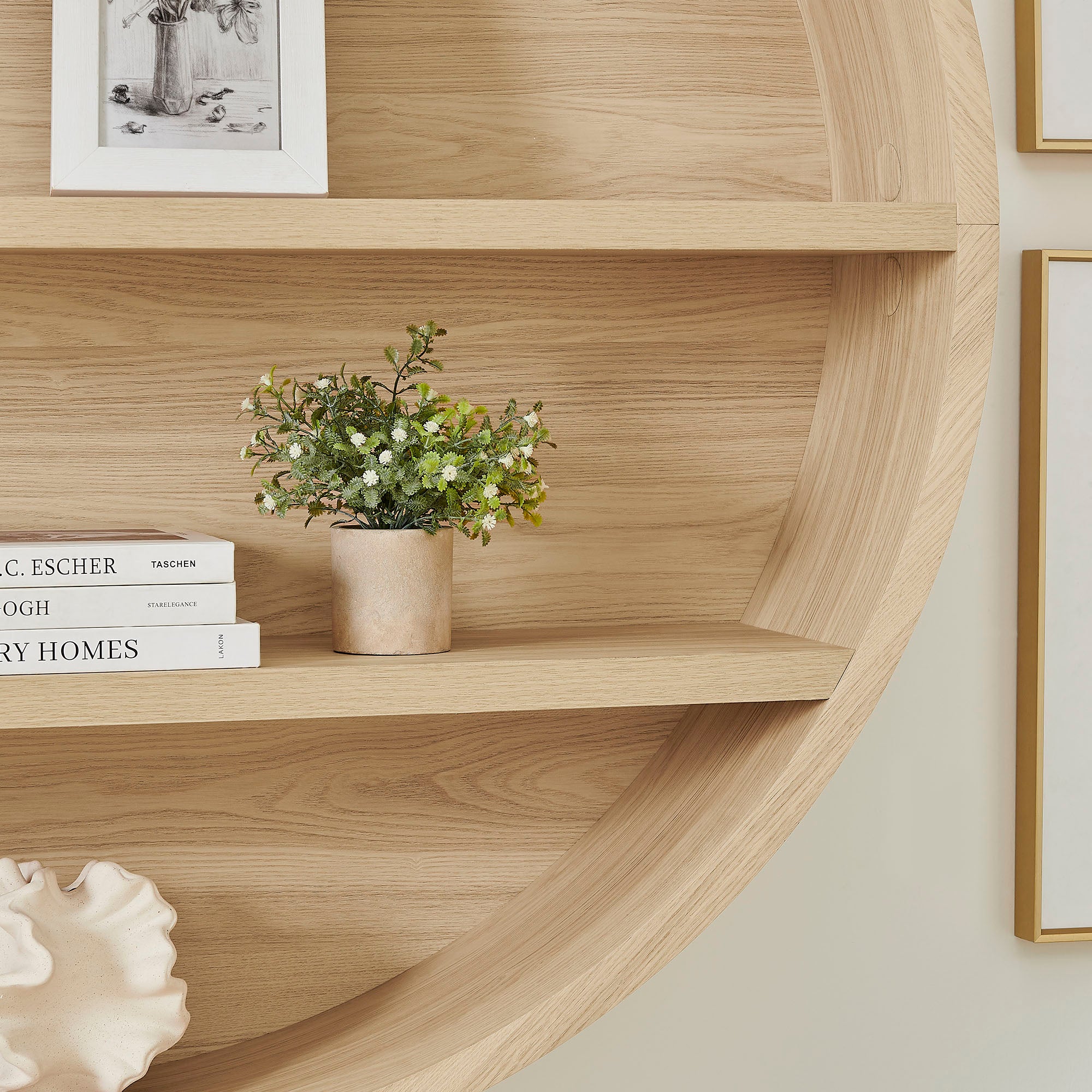 Modway EEI-7672 Romy 47" Round Wall Book Shelf