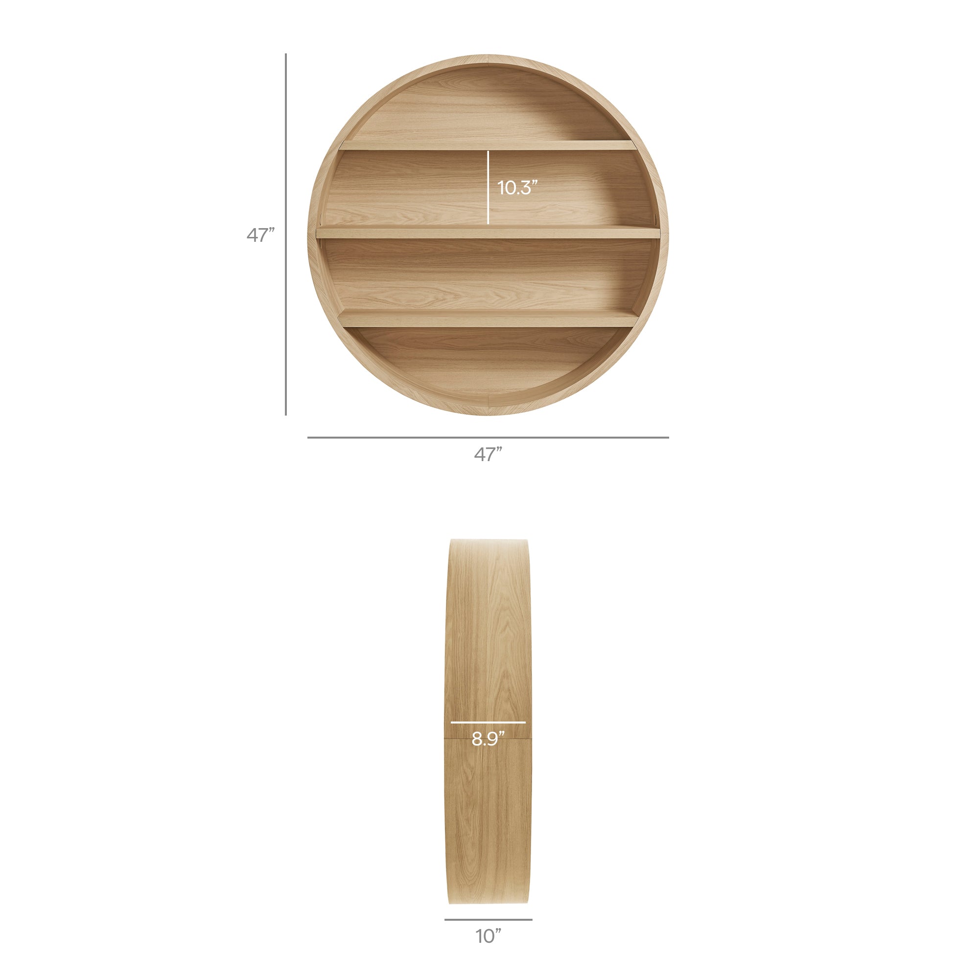 Modway EEI-7672 Romy 47" Round Wall Book Shelf