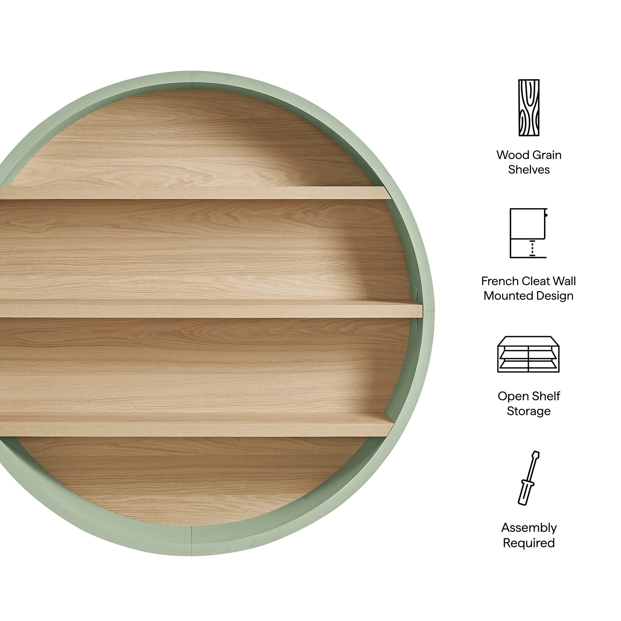 Modway EEI-7672 Romy 47" Round Wall Book Shelf