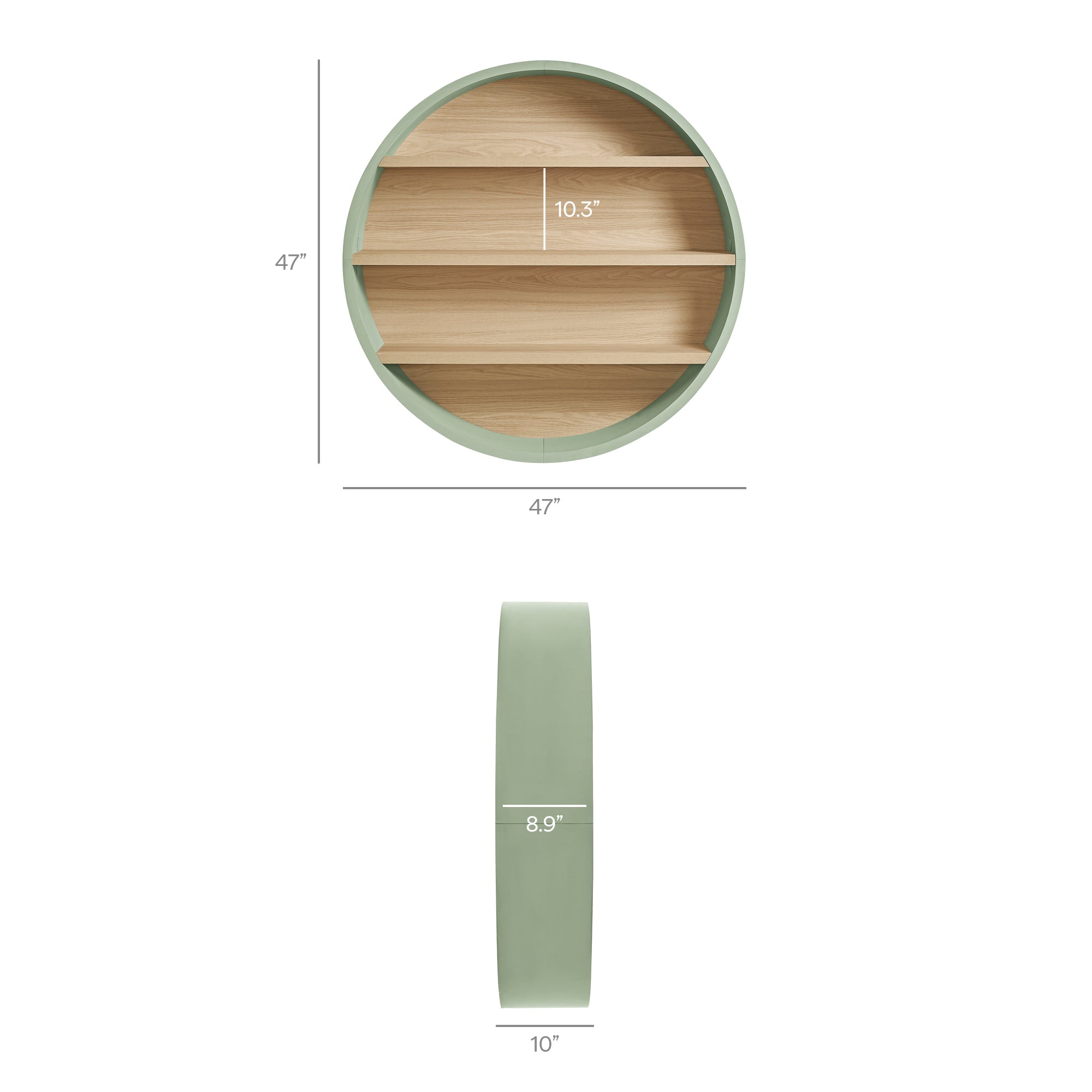 Modway EEI-7672 Romy 47" Round Wall Book Shelf