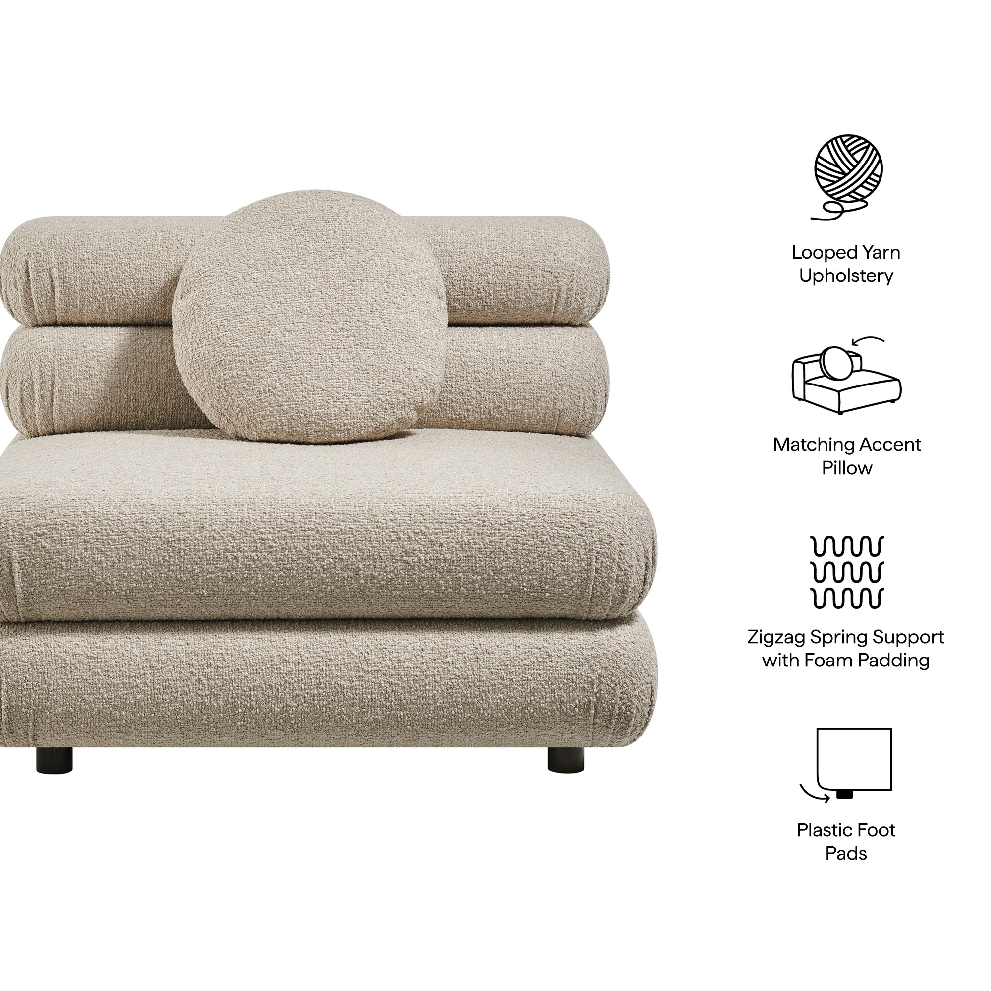 Modway Jubilee Upholstered Modular Armless Chair EEI-7708