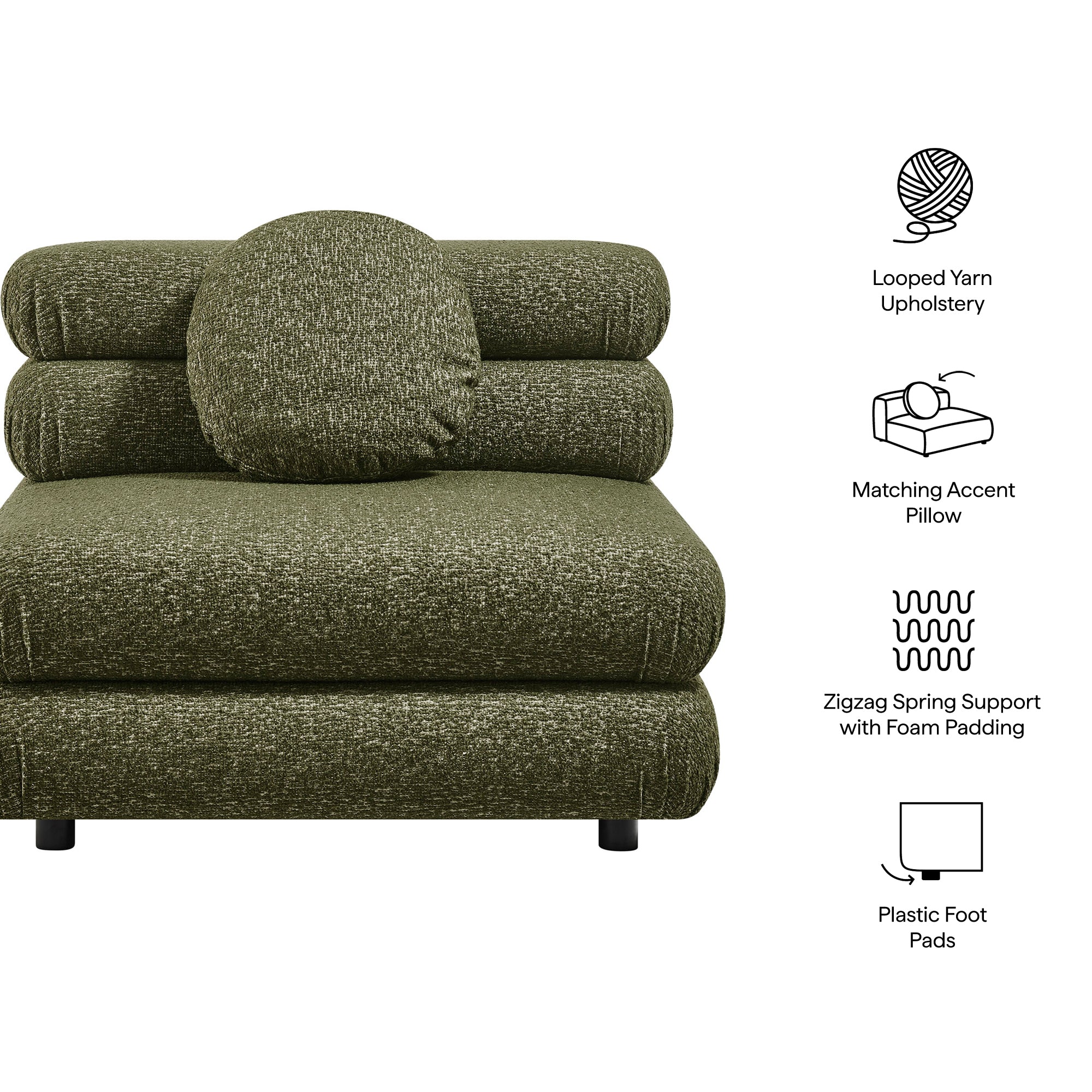 Modway Jubilee Upholstered Modular Armless Chair EEI-7708