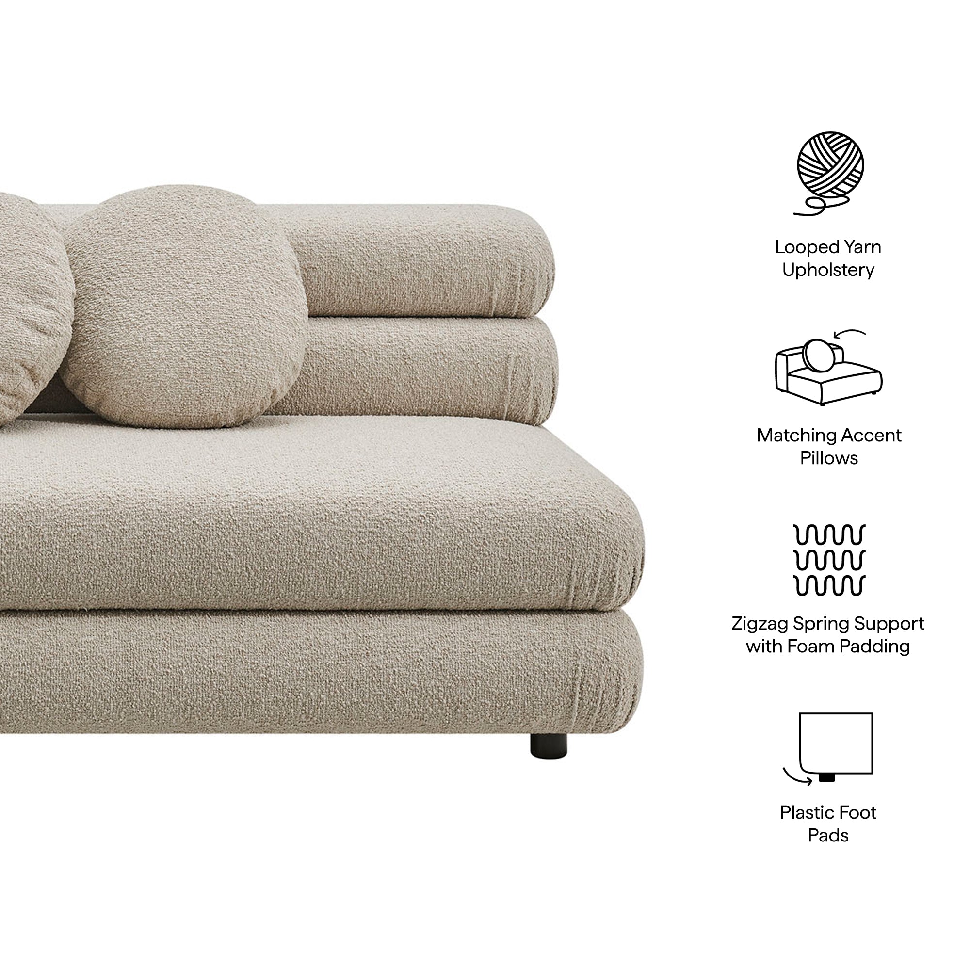 Modway Jubilee Upholstered Modular Armless Loveseat EEI-7709