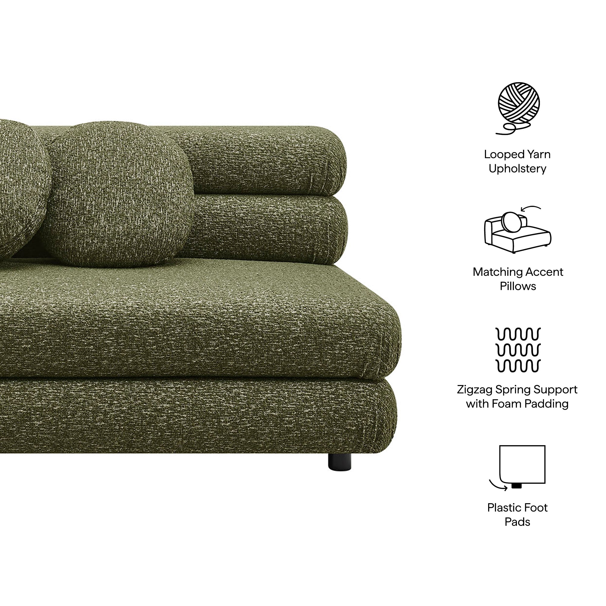 Modway Jubilee Upholstered Modular Armless Loveseat EEI-7709