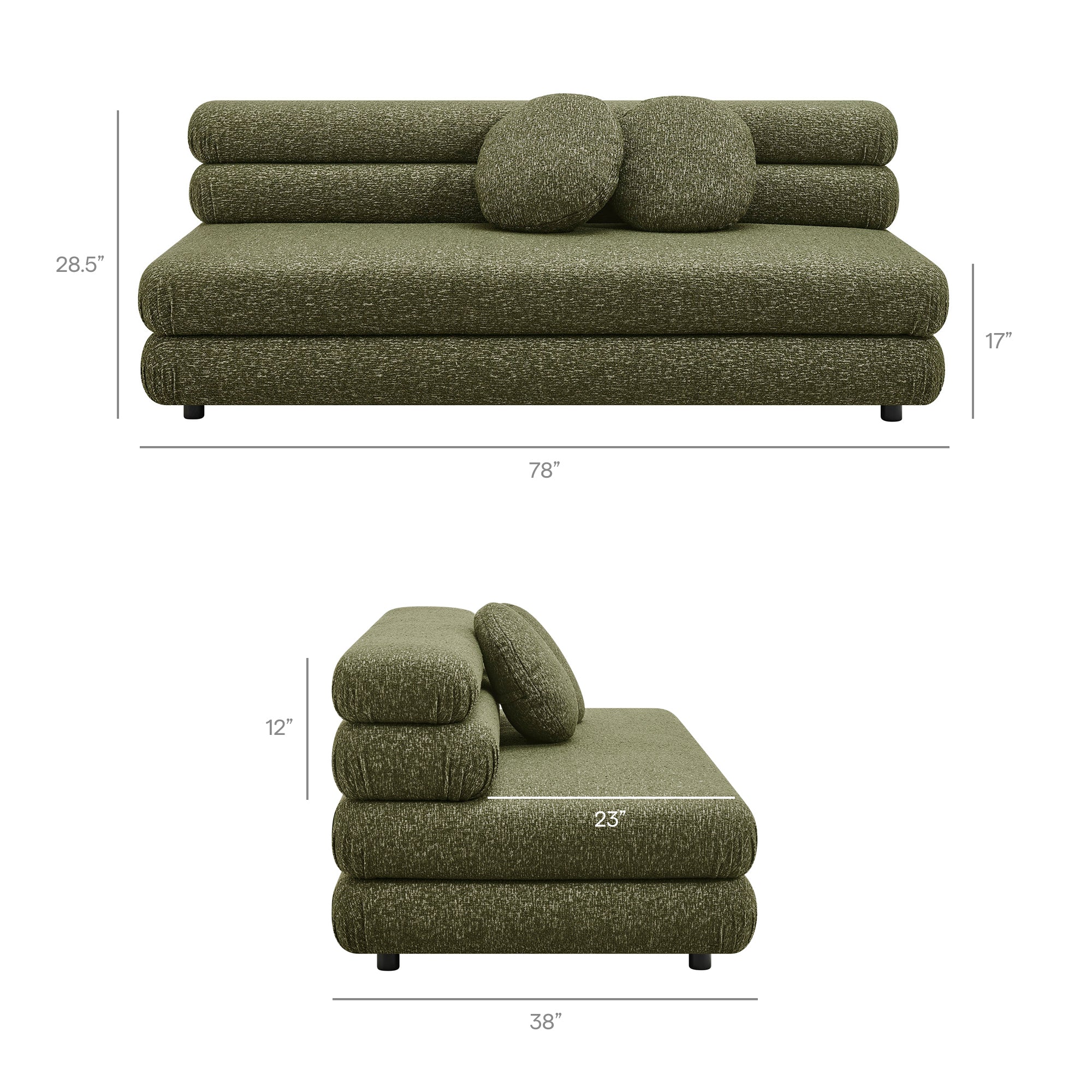 Modway Jubilee Upholstered Modular Armless Loveseat EEI-7709