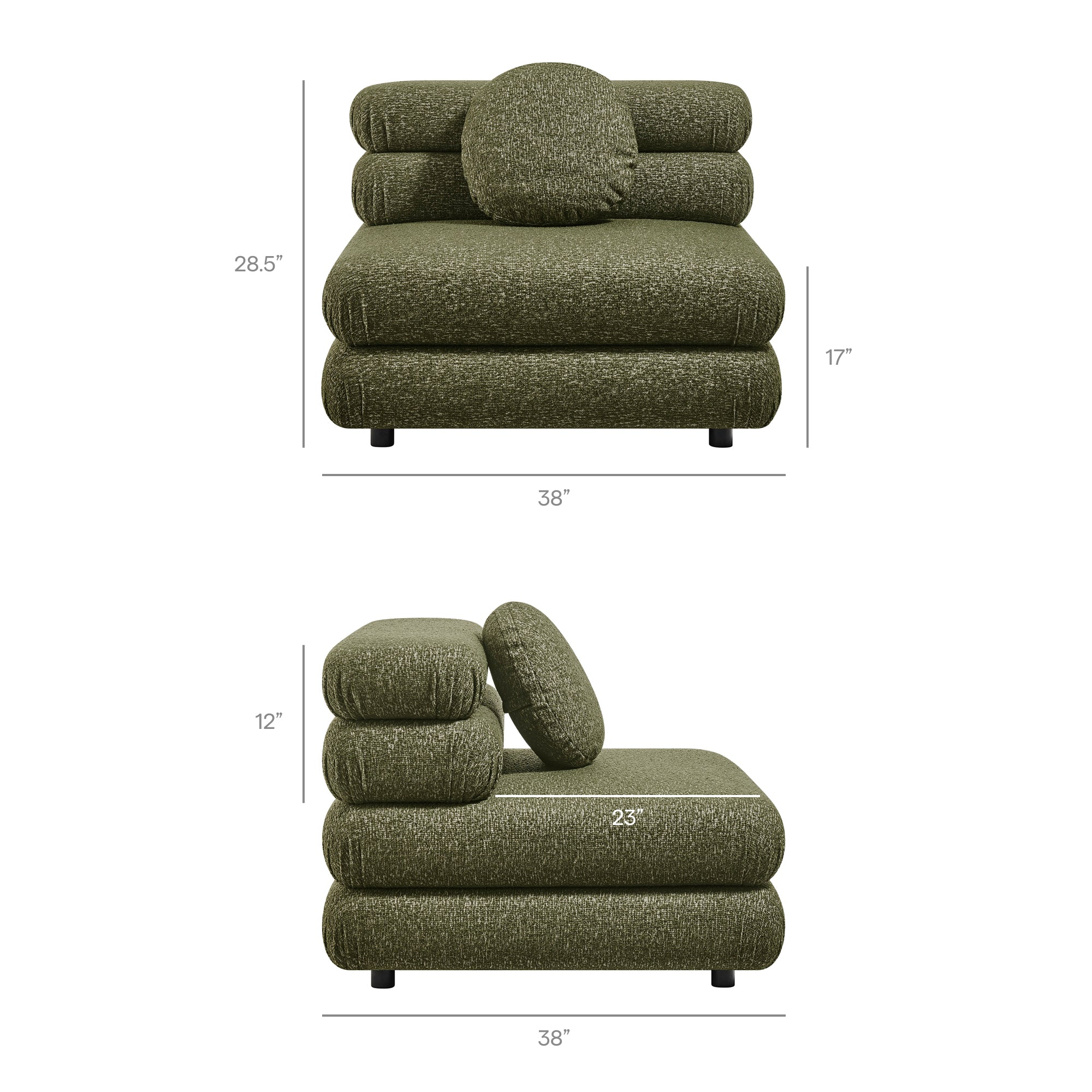 Modway Jubilee 3-Piece Upholstered 3-Piece Modular Sofa Set EEI-7712