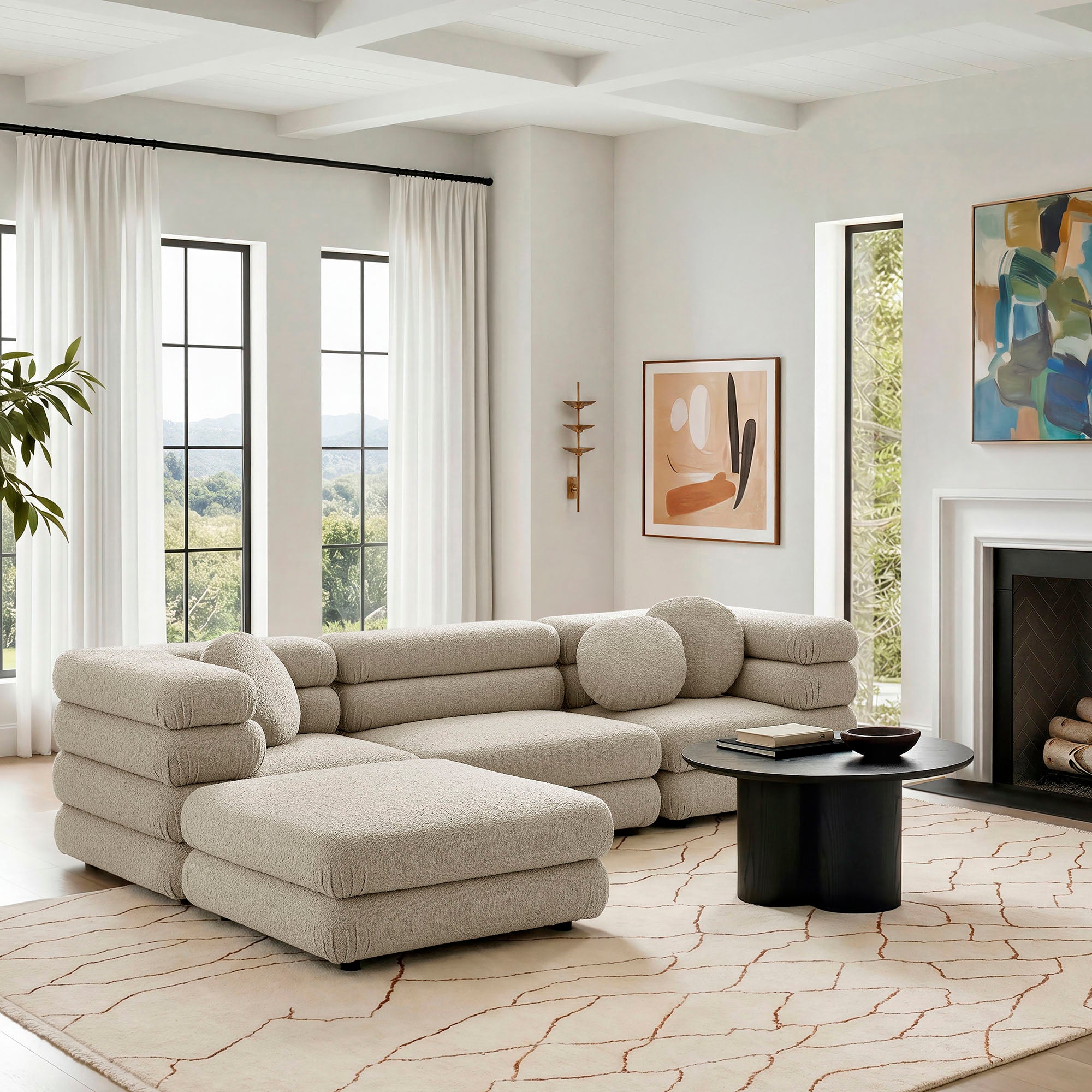 Modway Jubilee 4-Piece Upholstered Modular Sofa Set EEI-7713
