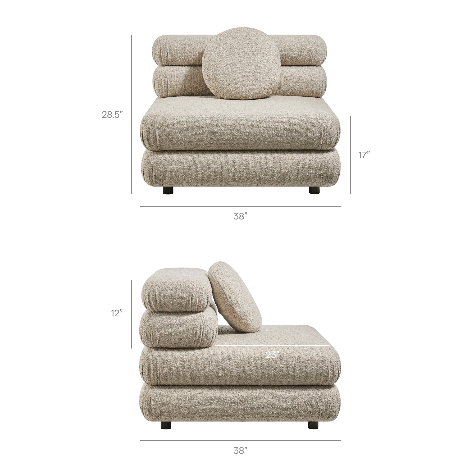 Modway Jubilee 4-Piece Upholstered Modular Sofa Set EEI-7713