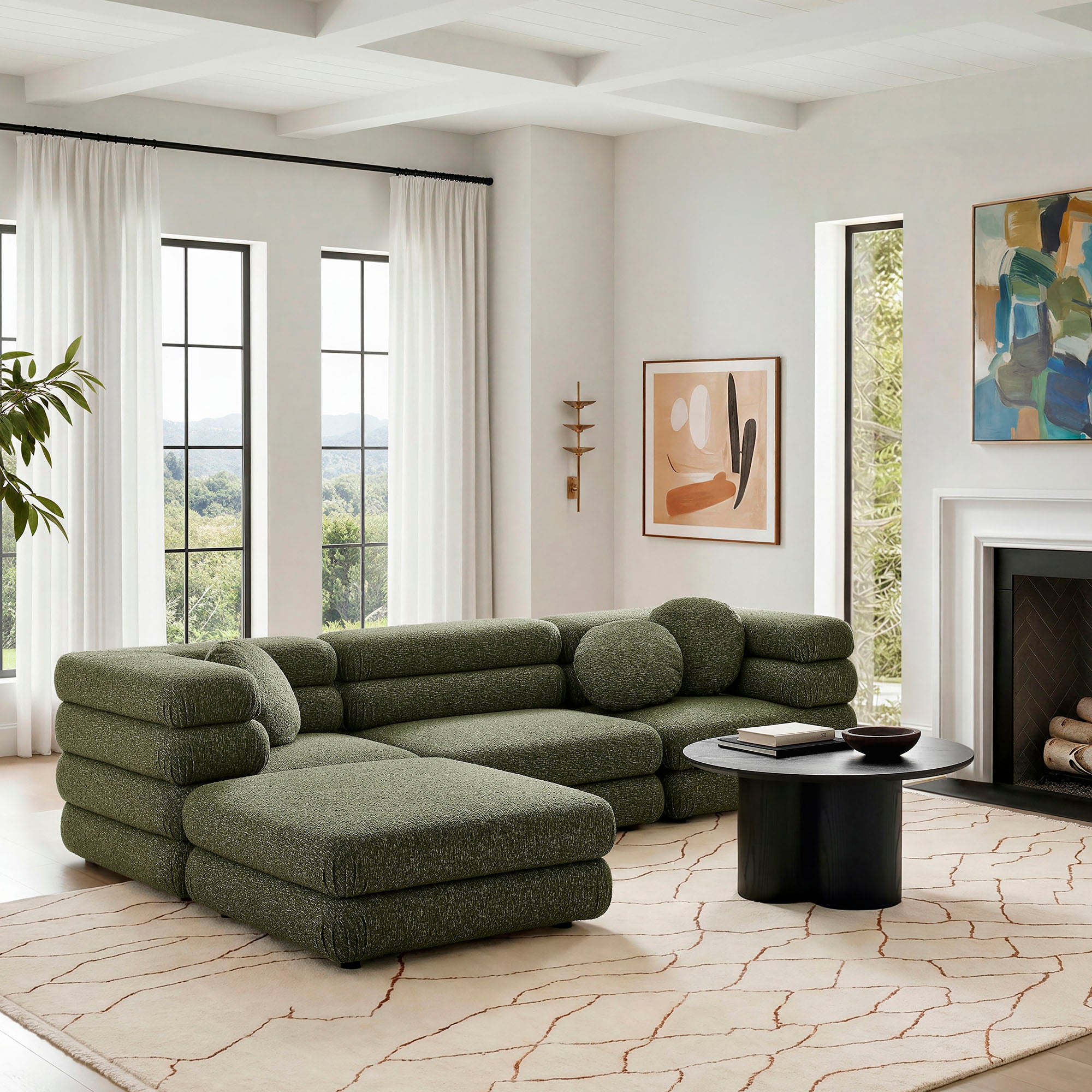 Modway Jubilee 4-Piece Upholstered Modular Sofa Set EEI-7713