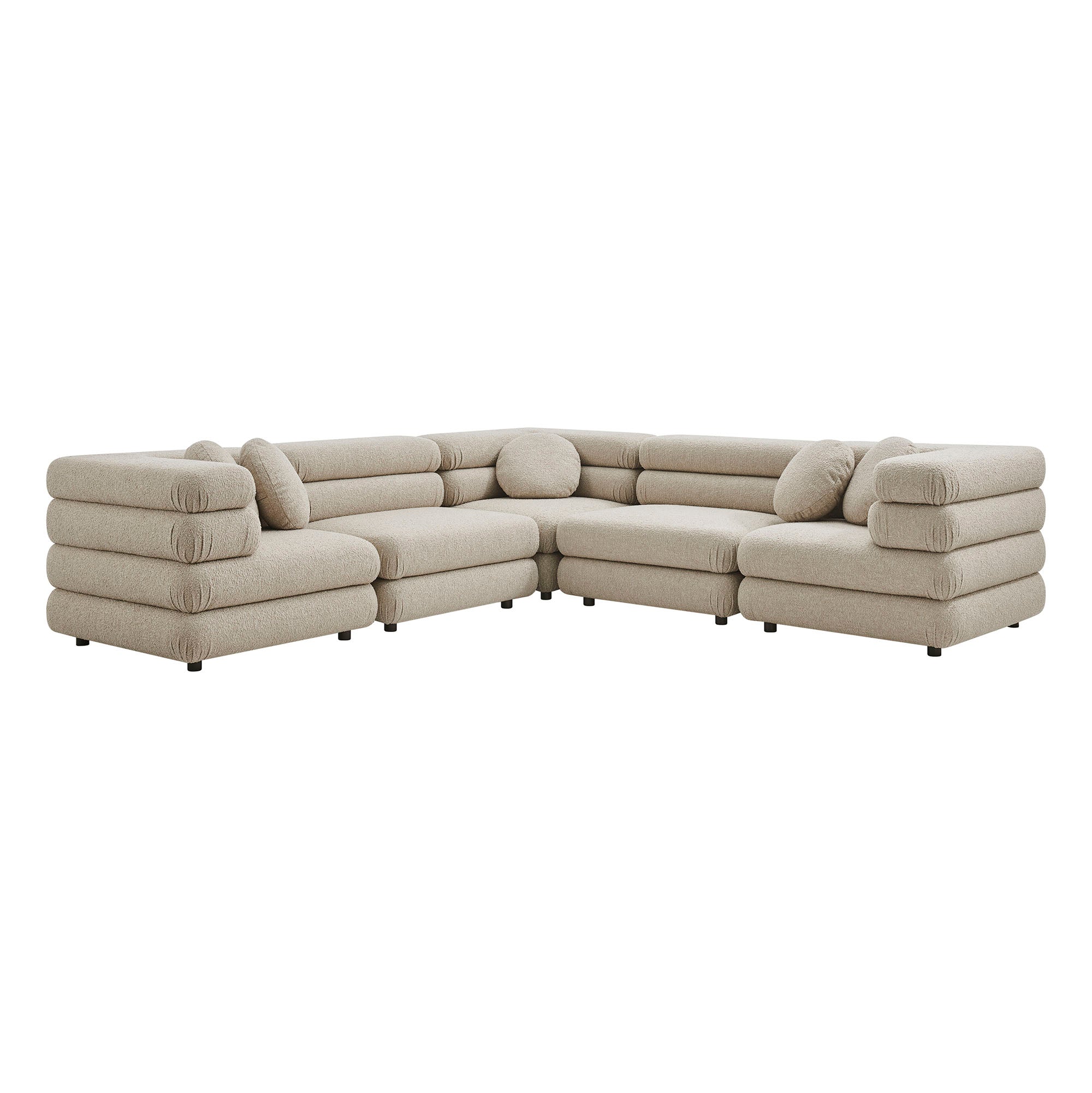 Modway Jubilee 5-Piece Upholstered Modular L-Shaped Sofa Set EEI-7714
