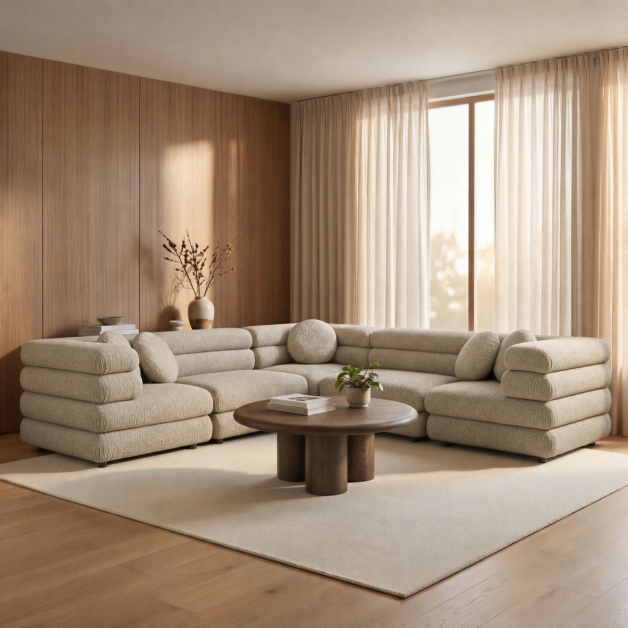 Modway Jubilee 5-Piece Upholstered Modular L-Shaped Sofa Set EEI-7714