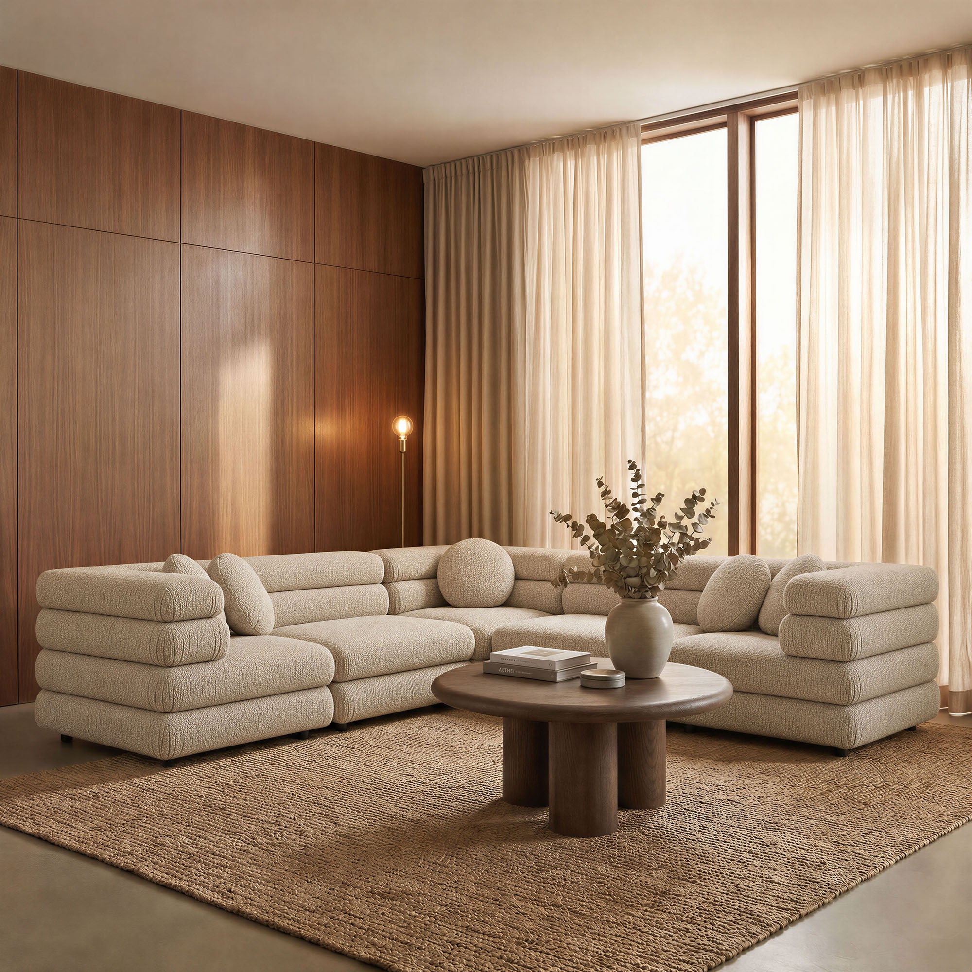Modway Jubilee 5-Piece Upholstered Modular L-Shaped Sofa Set EEI-7714