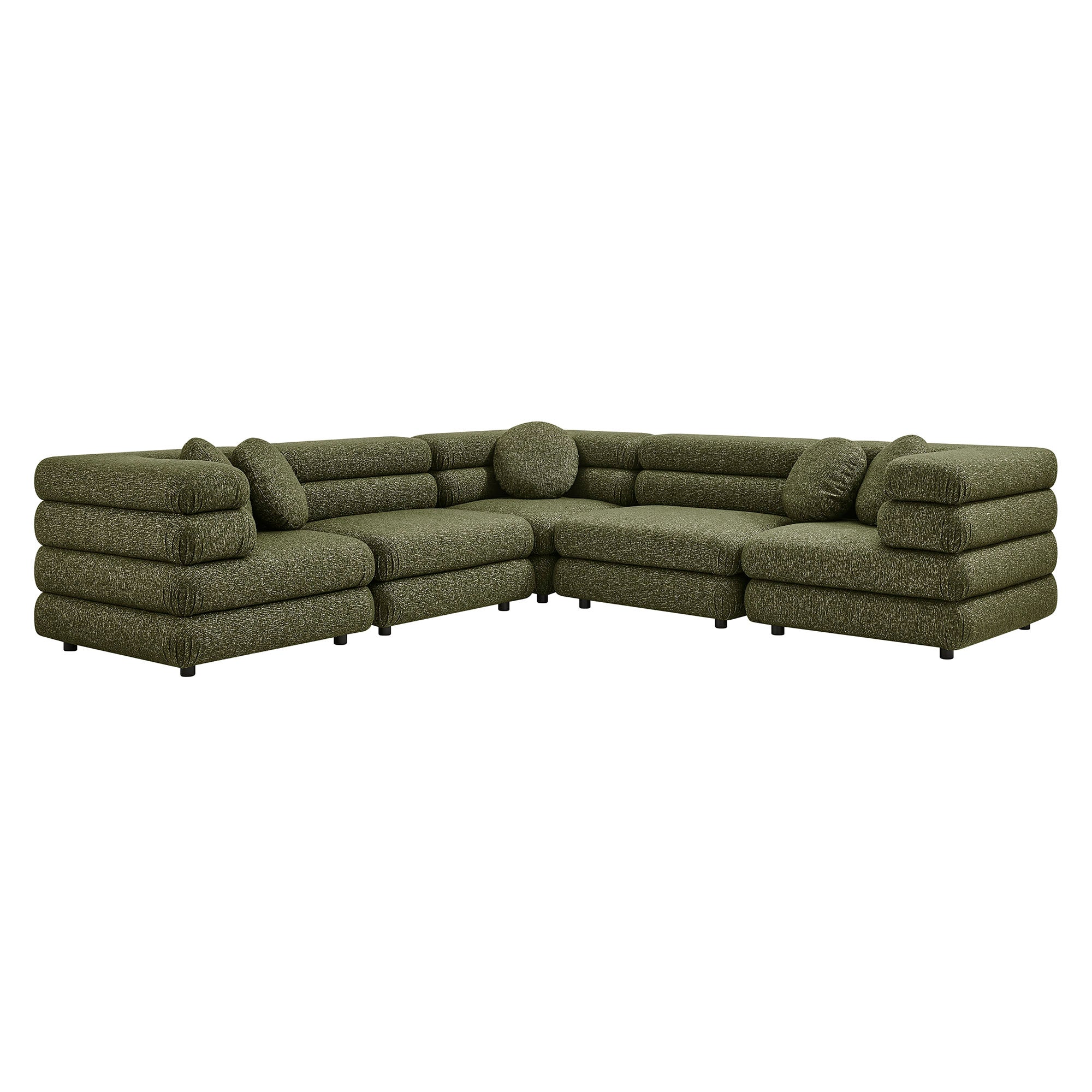 Modway Jubilee 5-Piece Upholstered Modular L-Shaped Sofa Set EEI-7714