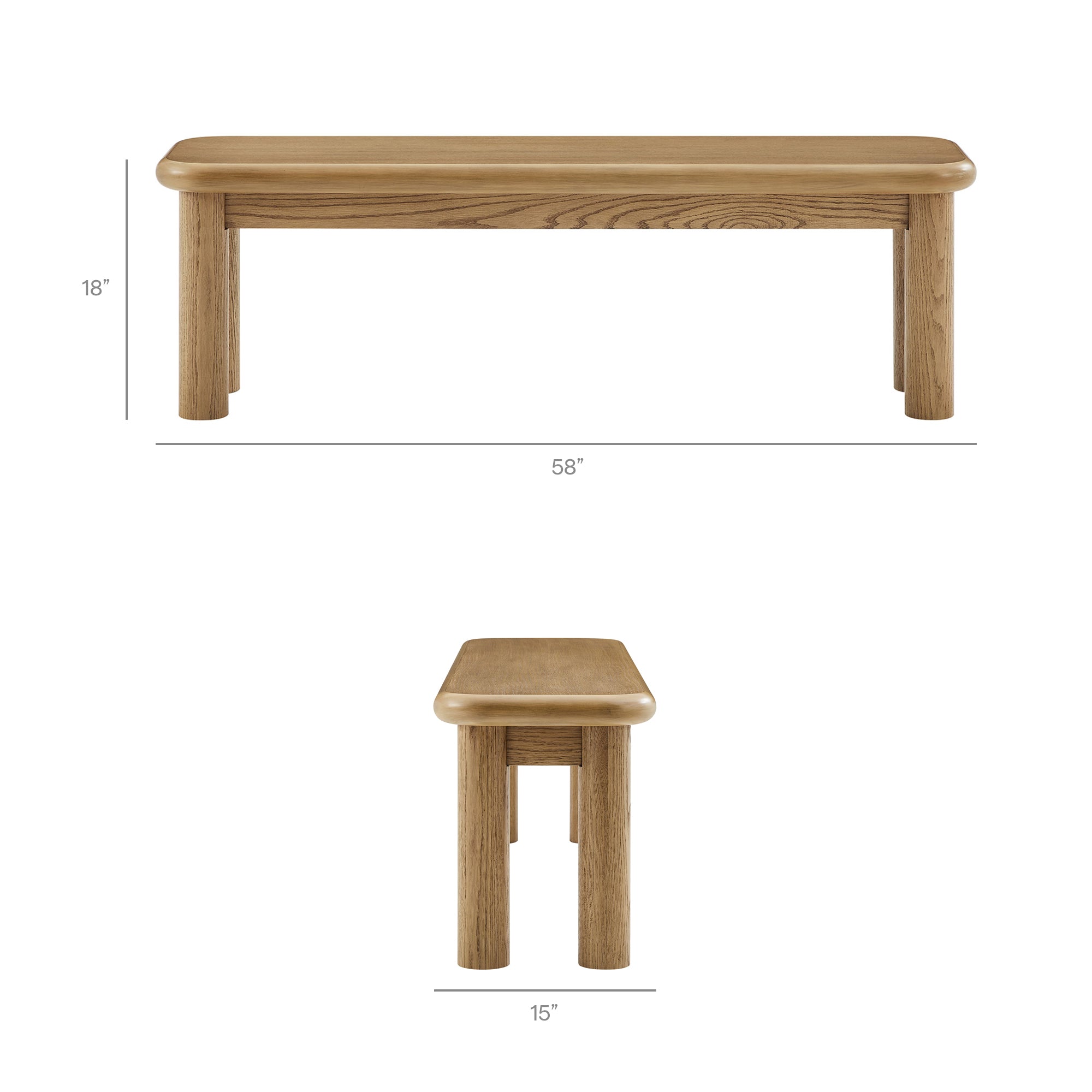 Modway Alvia 6-Piece Oak Wood Dining Table and Seating Set EEI-7715