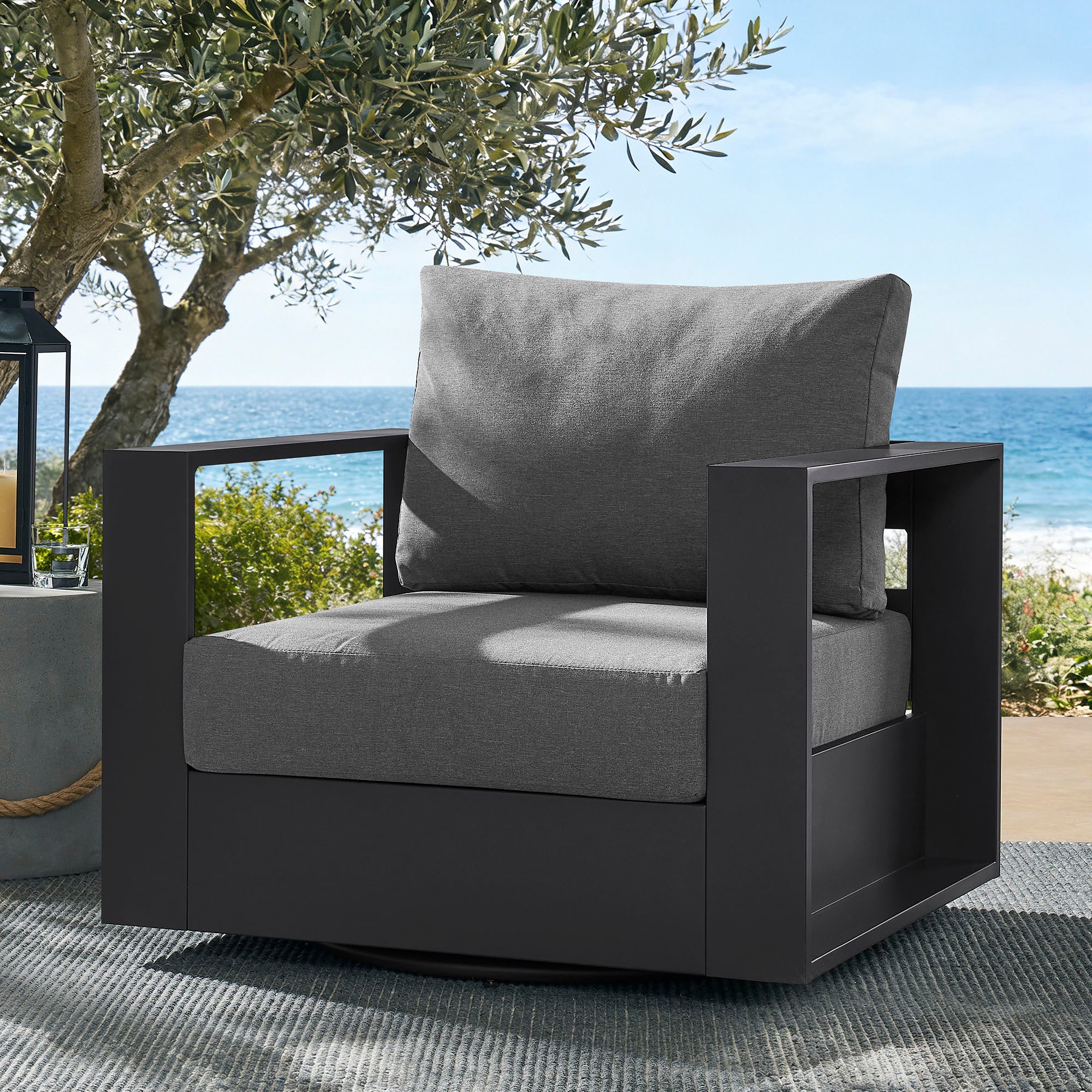 Modway EEI-7728 Tahoe Outdoor Patio Powder-Coated Aluminum Swivel Armchair