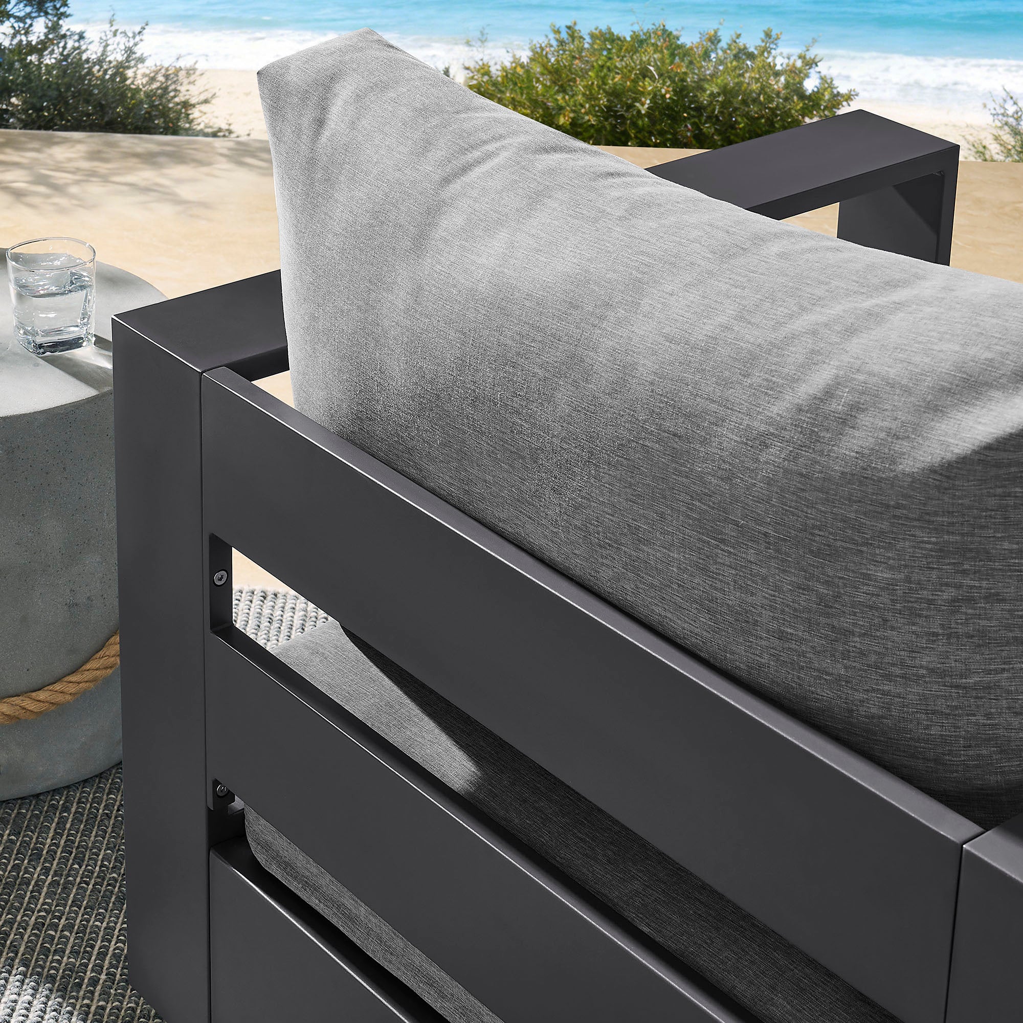 Modway EEI-7728 Tahoe Outdoor Patio Powder-Coated Aluminum Swivel Armchair