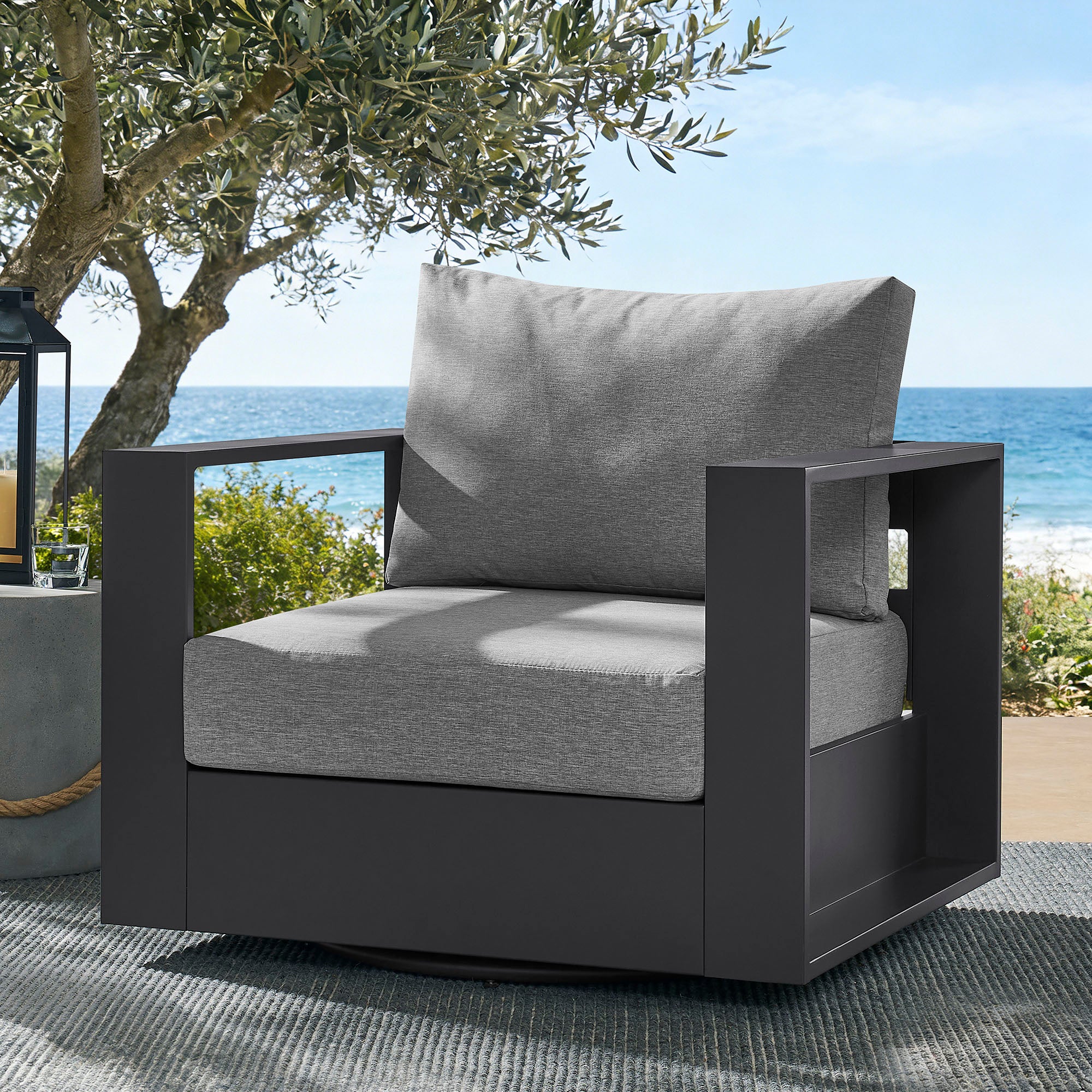 Modway EEI-7728 Tahoe Outdoor Patio Powder-Coated Aluminum Swivel Armchair