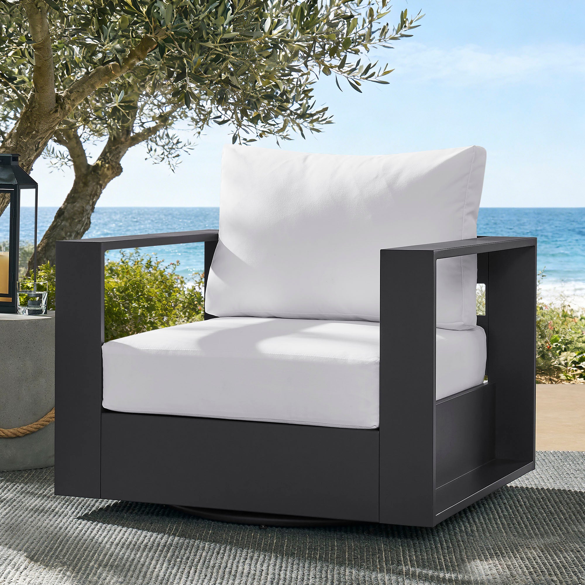 Modway EEI-7728 Tahoe Outdoor Patio Powder-Coated Aluminum Swivel Armchair