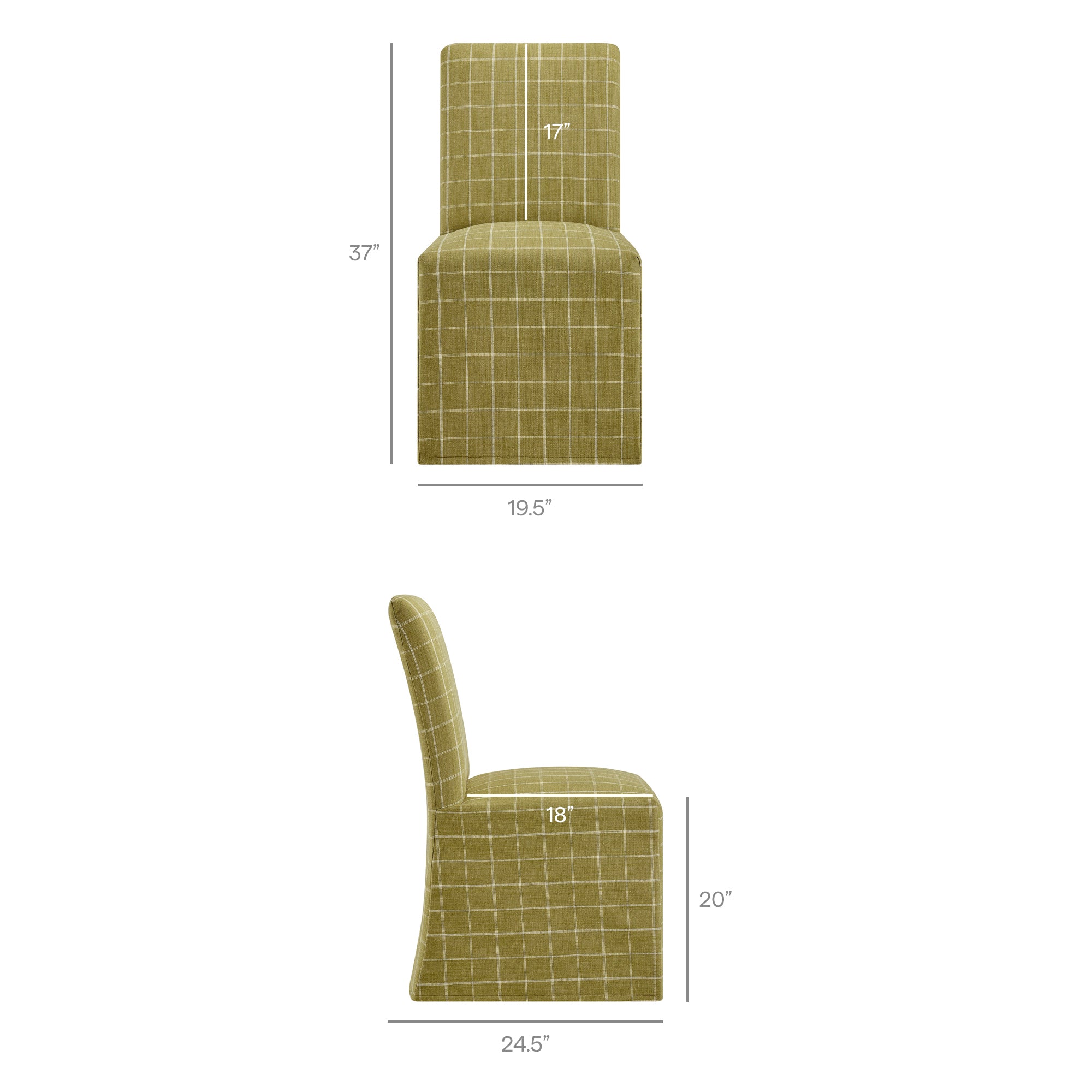 Modway Aster Linen Cotton Blend Slipcovered Dining Chairs Set of 2 EEI-7761